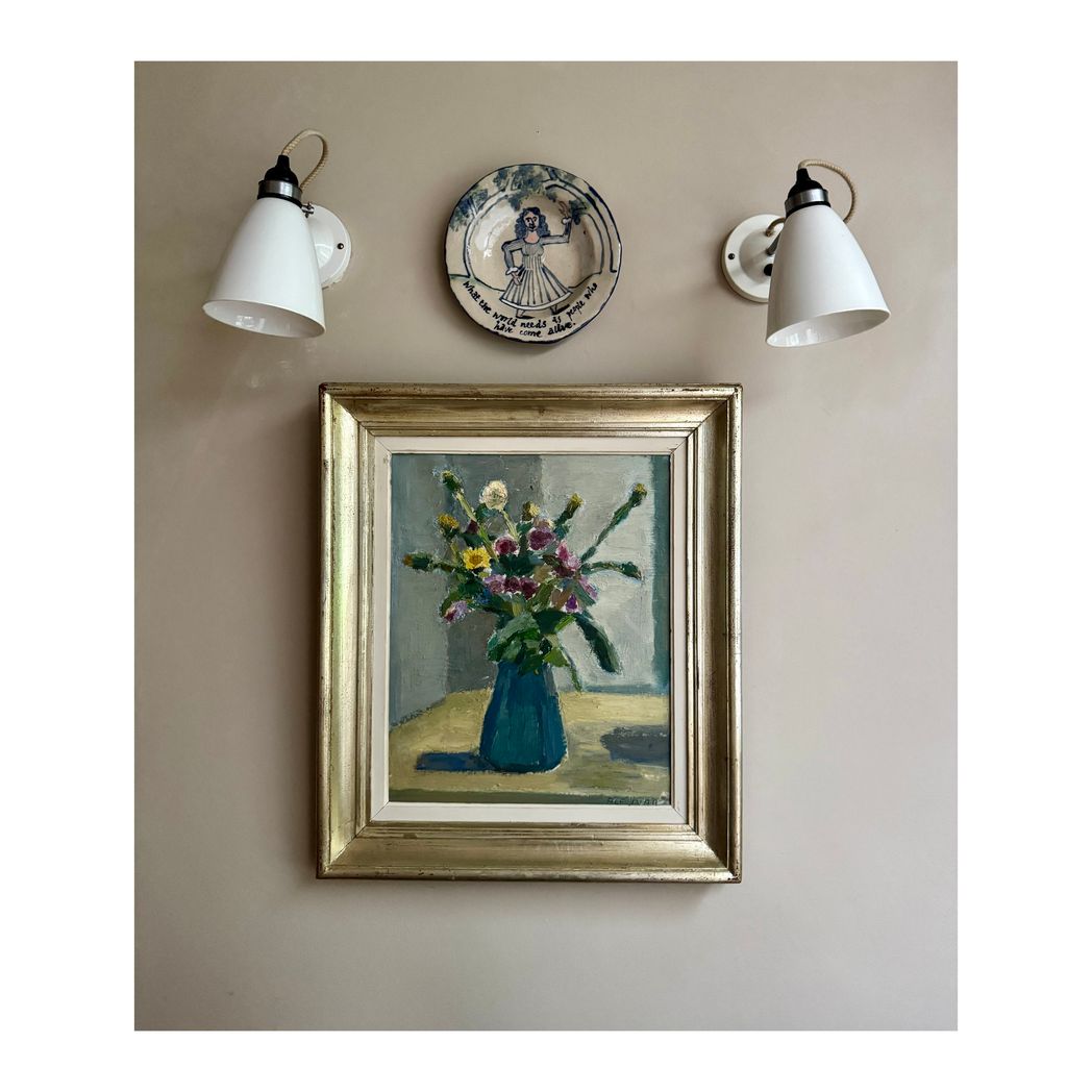 FLOWERS IN BLUE VASE