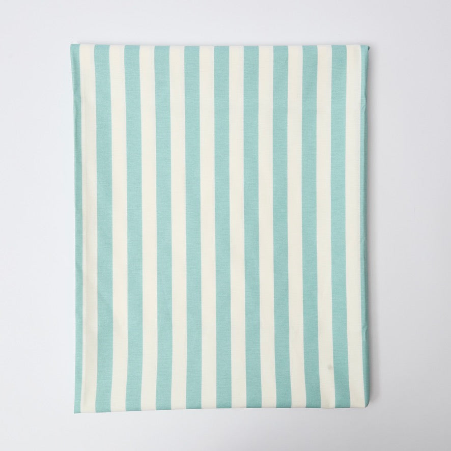 Turquoise and White Stripe Tablecloth