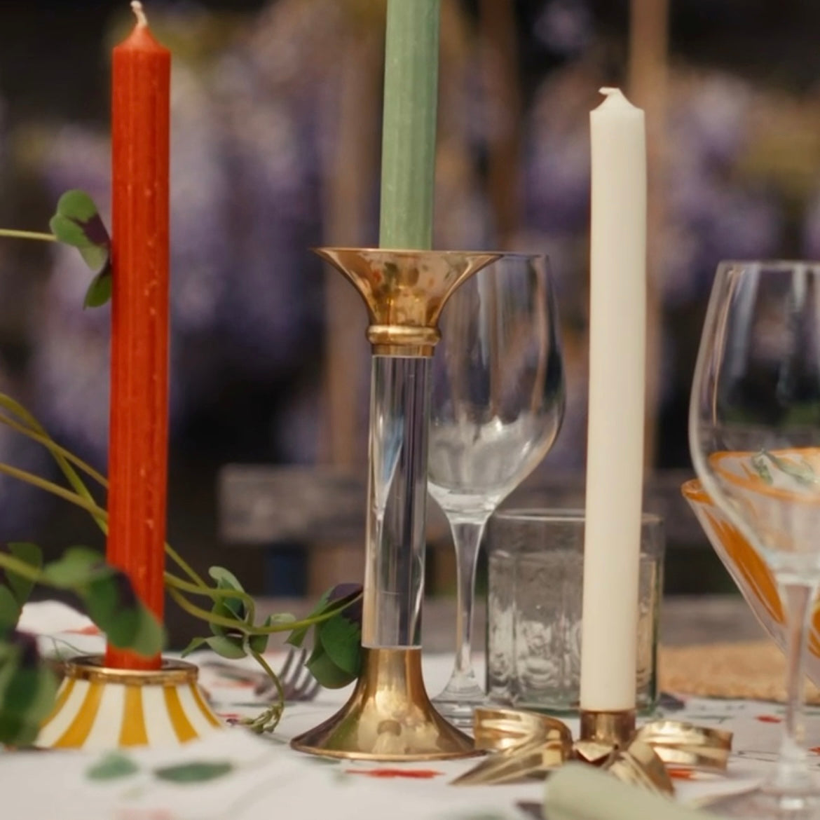 Circus Candleholder | Yellow | Striped