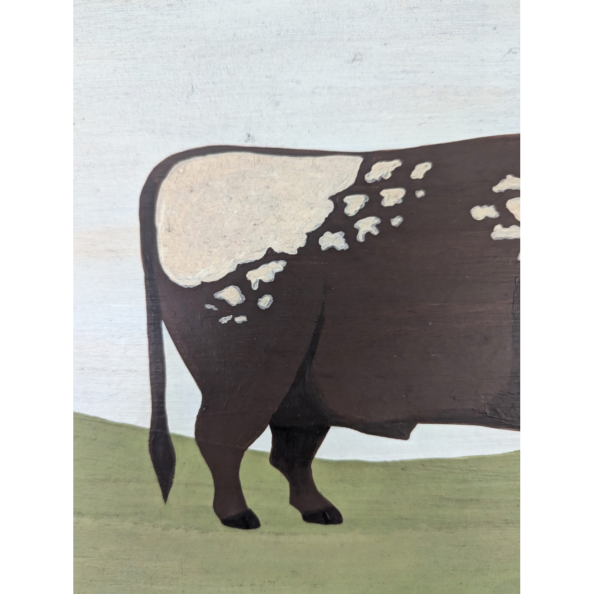 Old English Longhorn Oil Painting