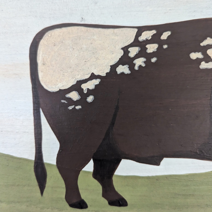 Old English Longhorn Oil Painting