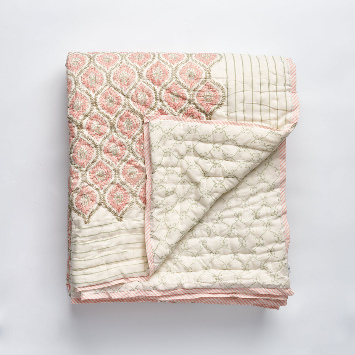 Pink Peony Bed Quilt