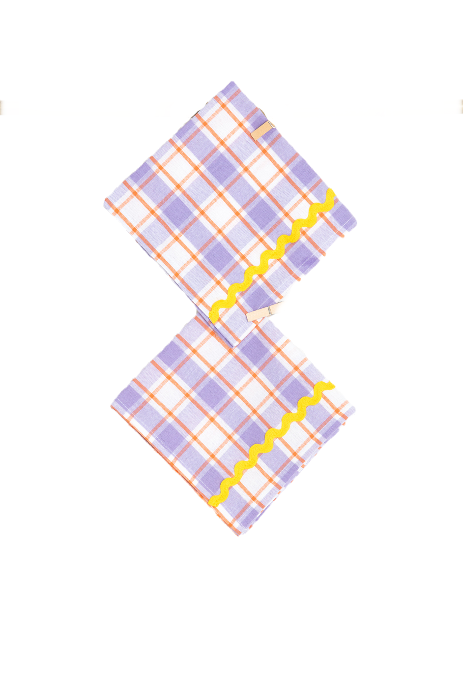 Purple and Yellow Napkins, Set of Two