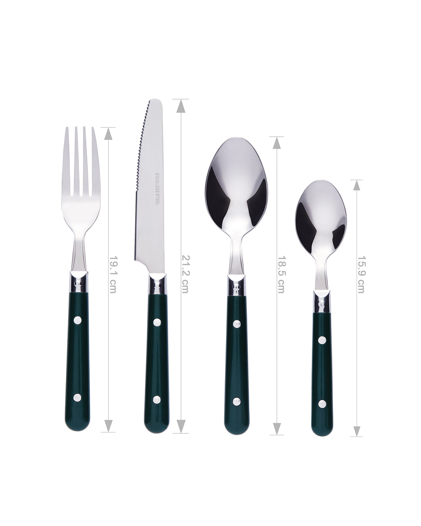 Bon Brasserie 16-Piece Stainless Steel Cutlery Set - Green