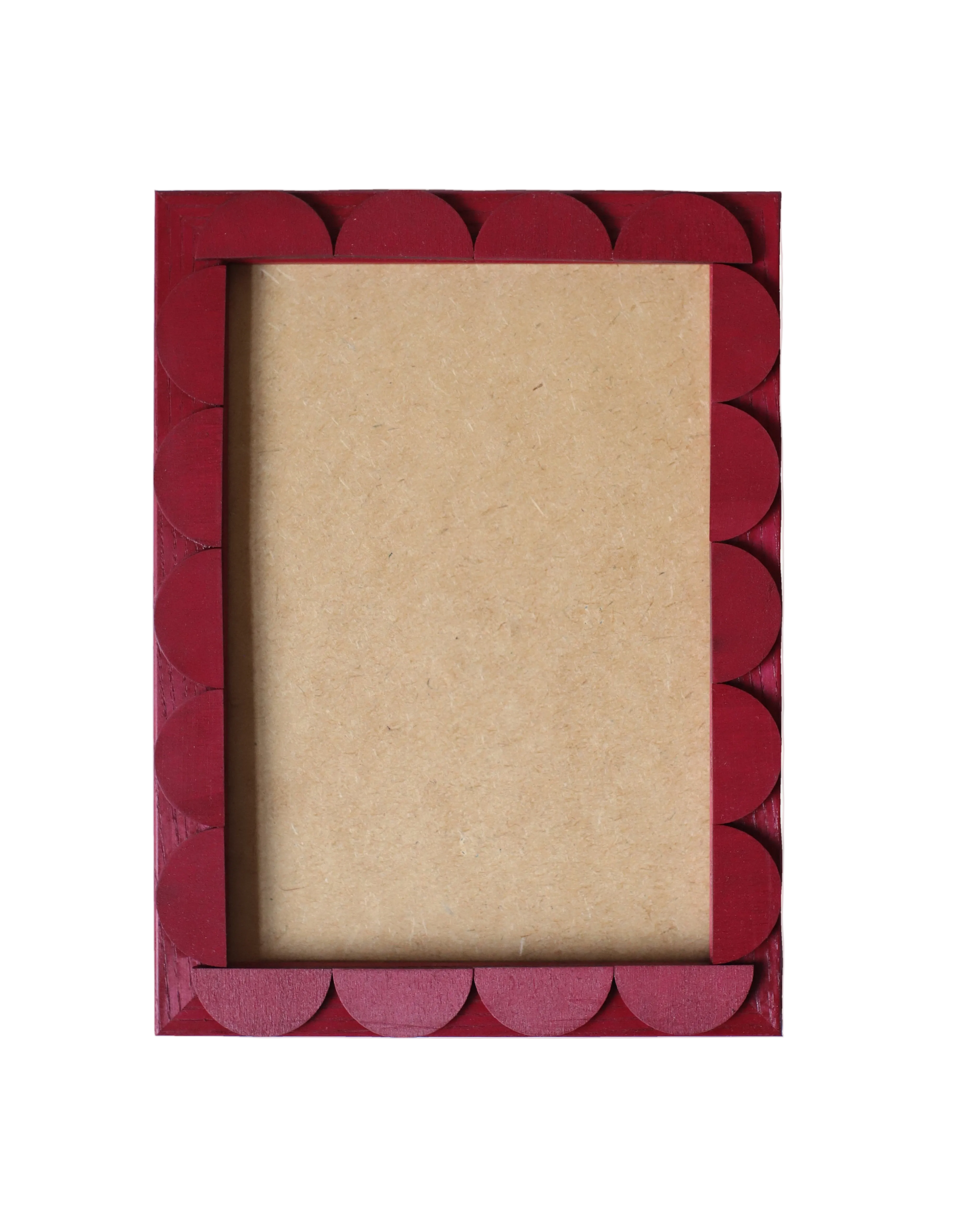 Cranberry Stained Scallop Frame