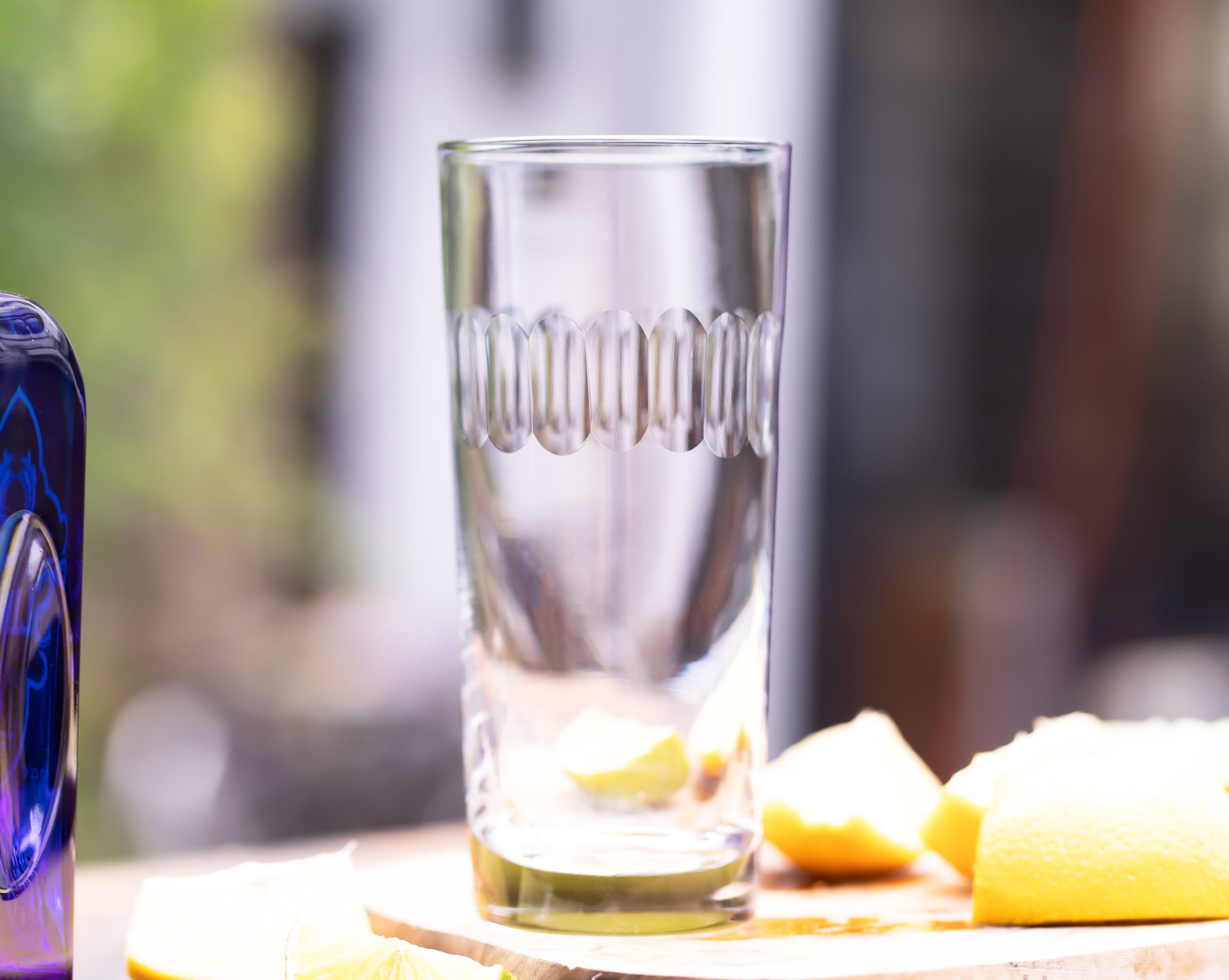 Crystal Highball Glasses | Handcut Lens Design | Set of 4