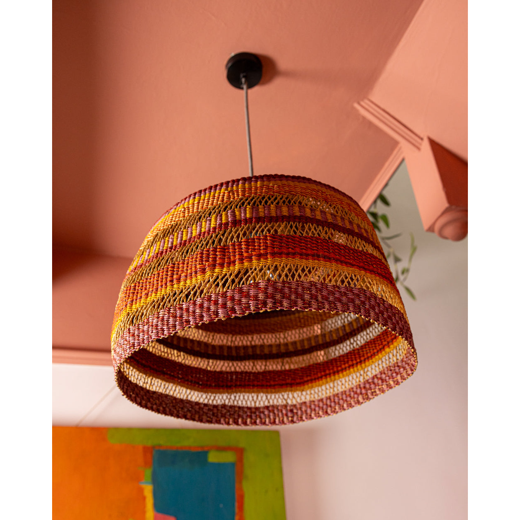 Ghanaian Handwoven Open Weave Light Shade 'Tamale Purple'