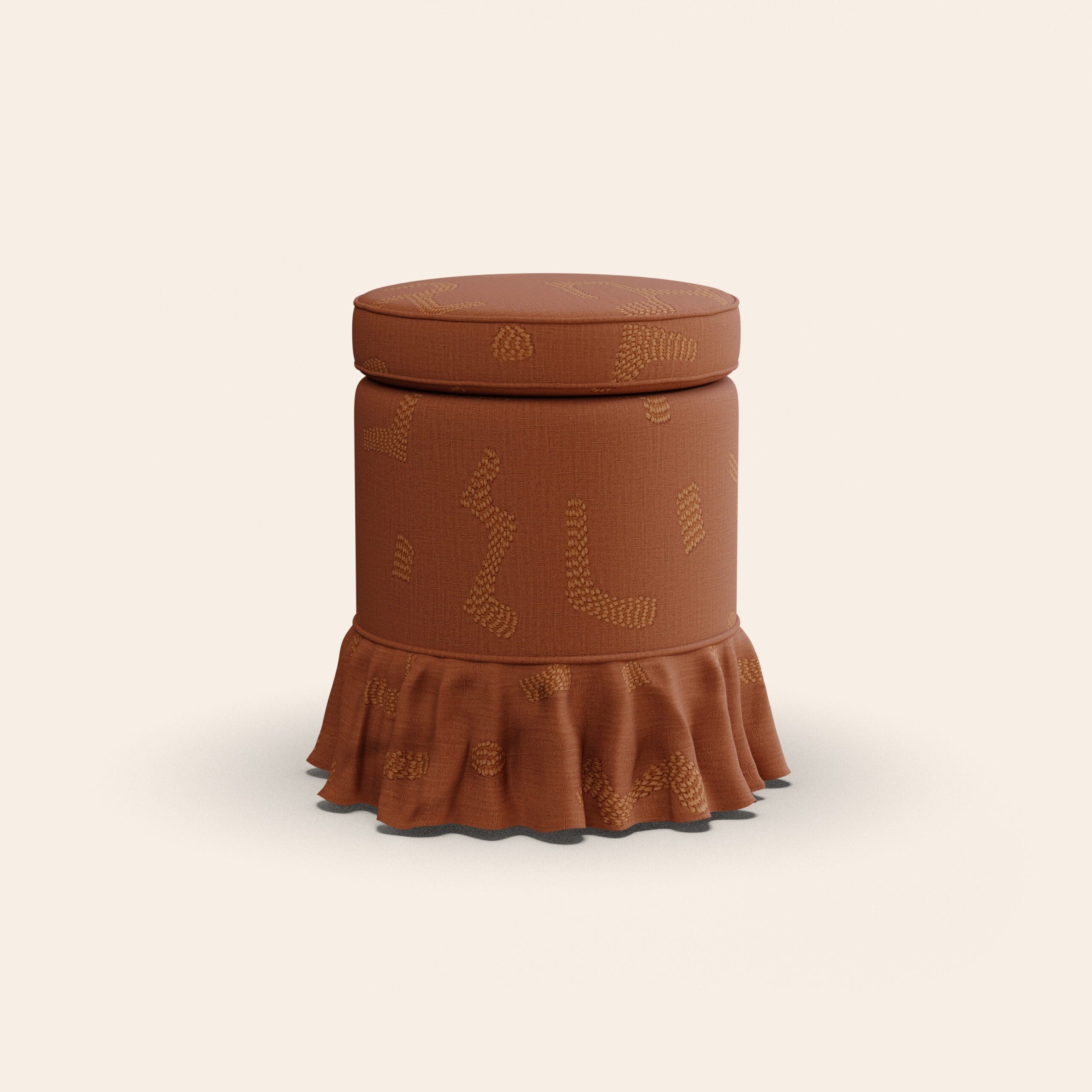Aurora Footstool, Raphia, Tobacco