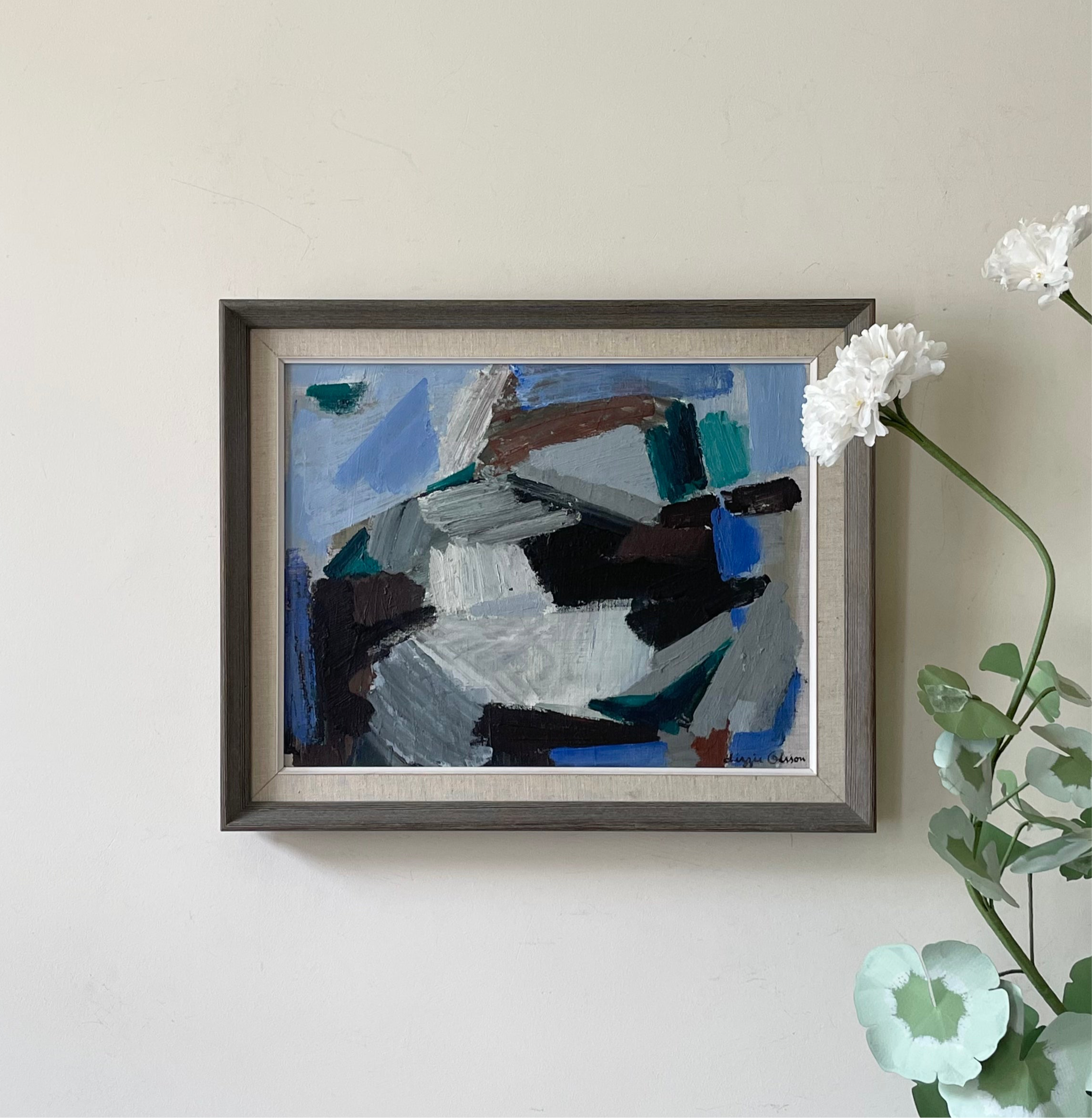 Abstract in Blue Oil Painting