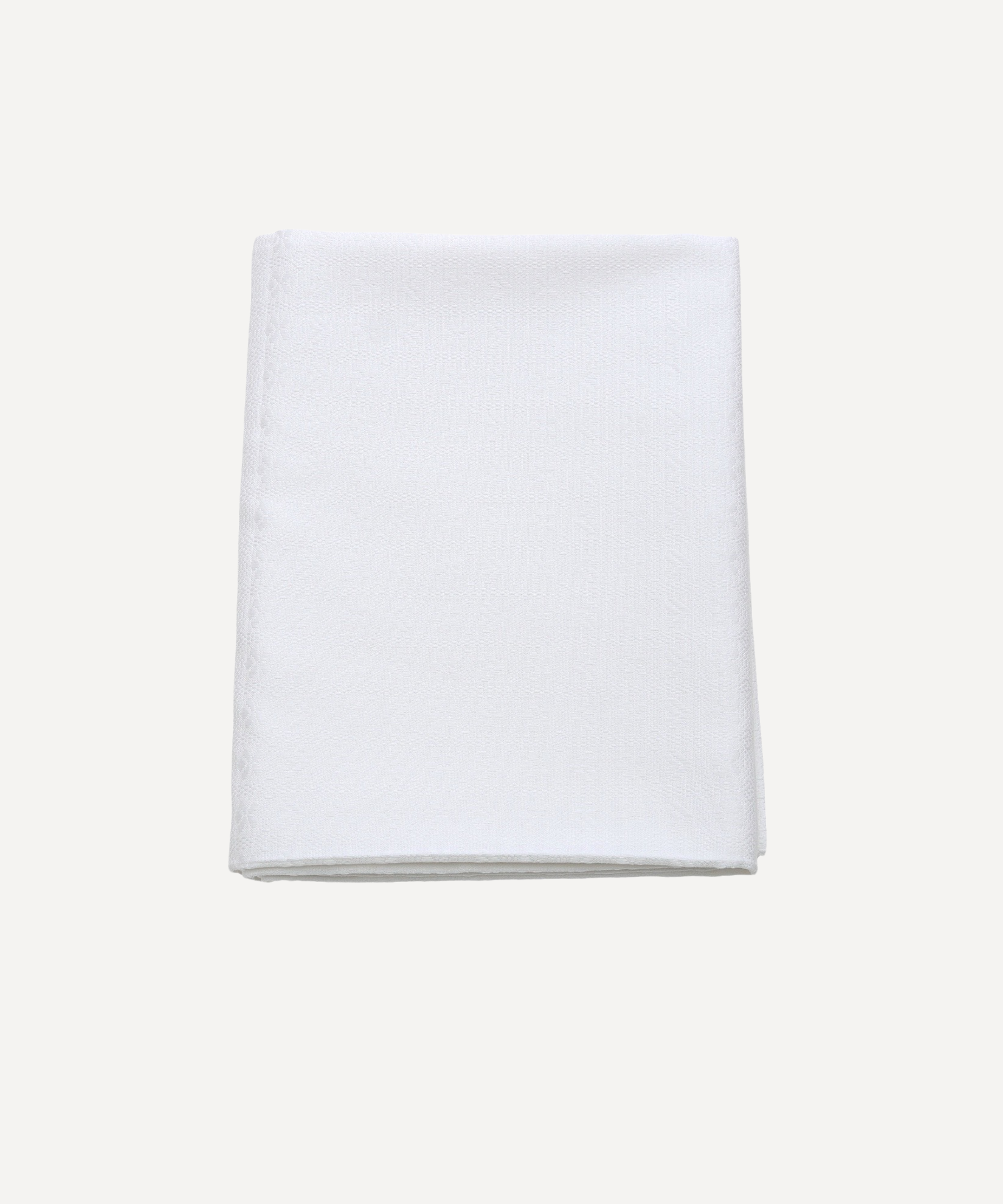 White Alpine Chalet Cotton Gingham Tablecloth, Italian Cotton, 230 x 150cm