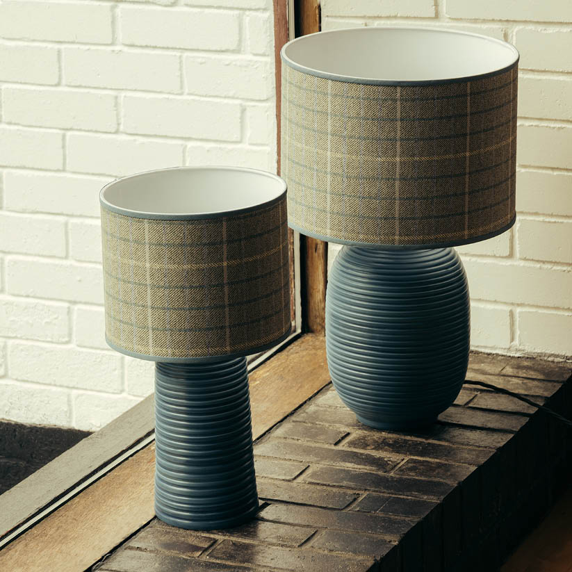 Blue Ridged Large Table Lamp
