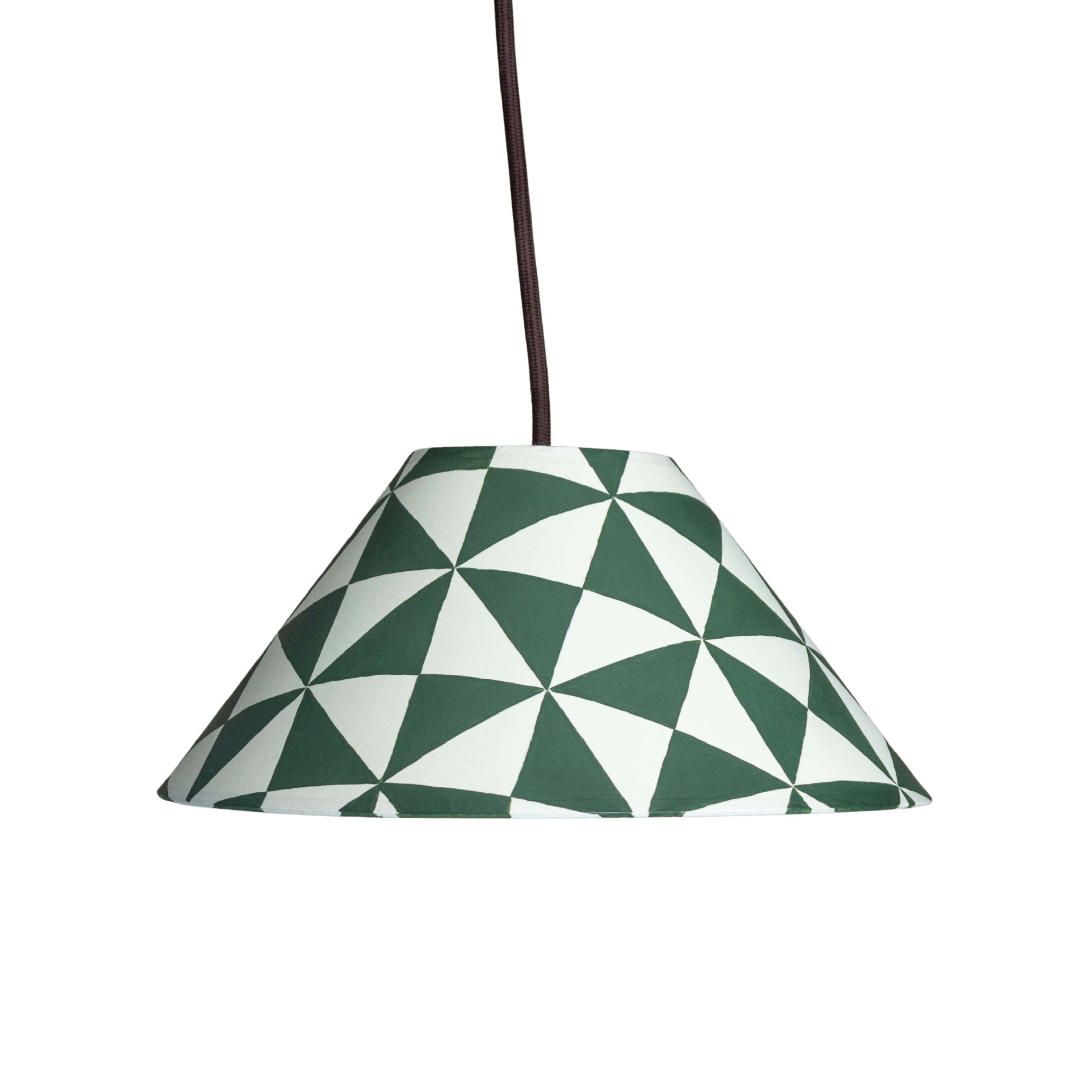 Geometric Handpainted Pendant | Dark Green