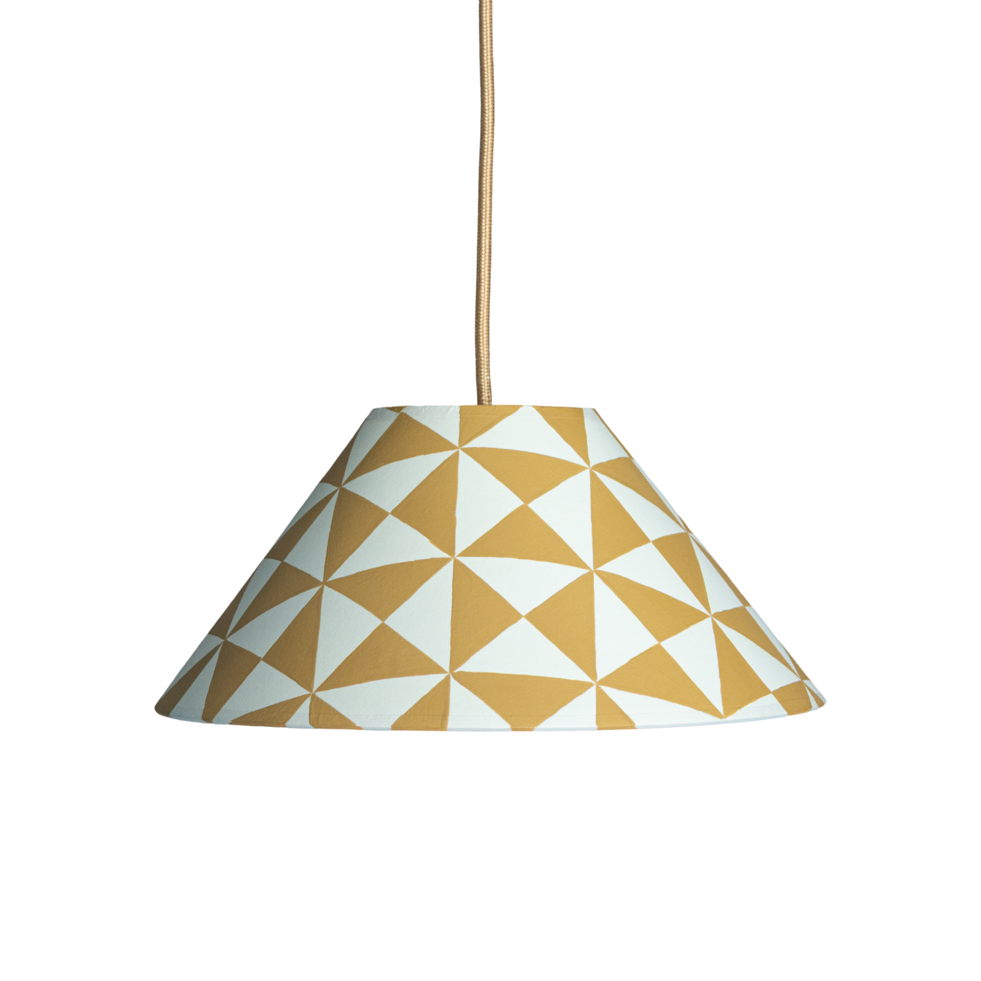 Geometric Handpainted Pendant | Mustard
