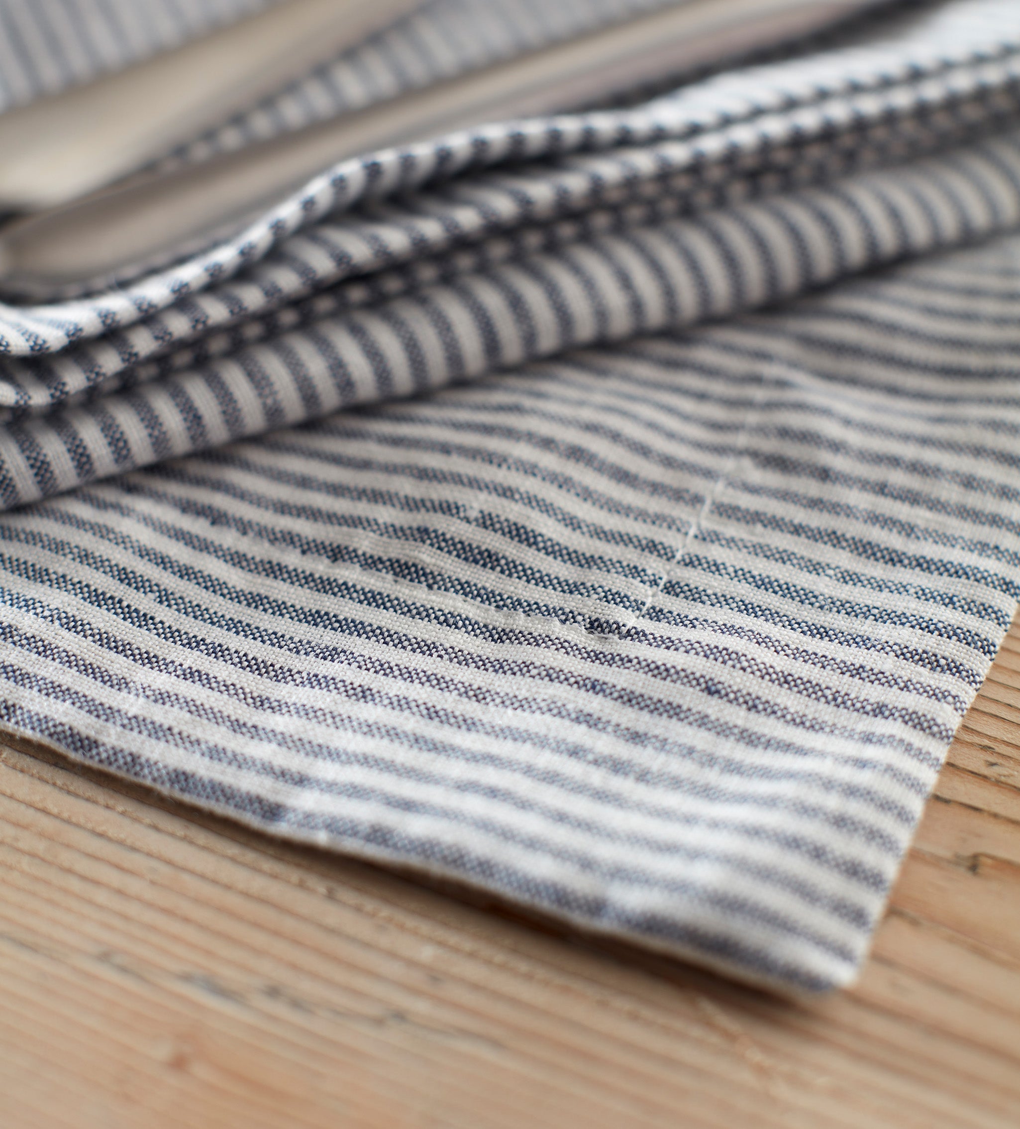 Sid Stripe 100% Linen Placemats - Set of 2 | French Blue