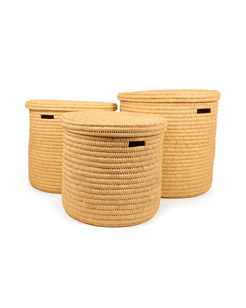 PALE: Natural Lidded Laundry Basket