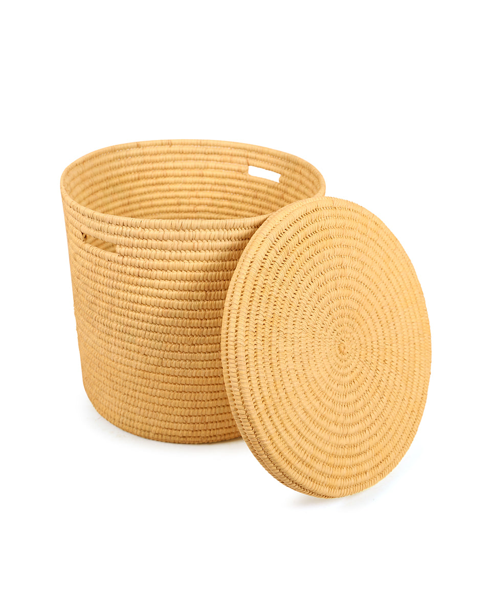 PALE: Natural Lidded Laundry Basket