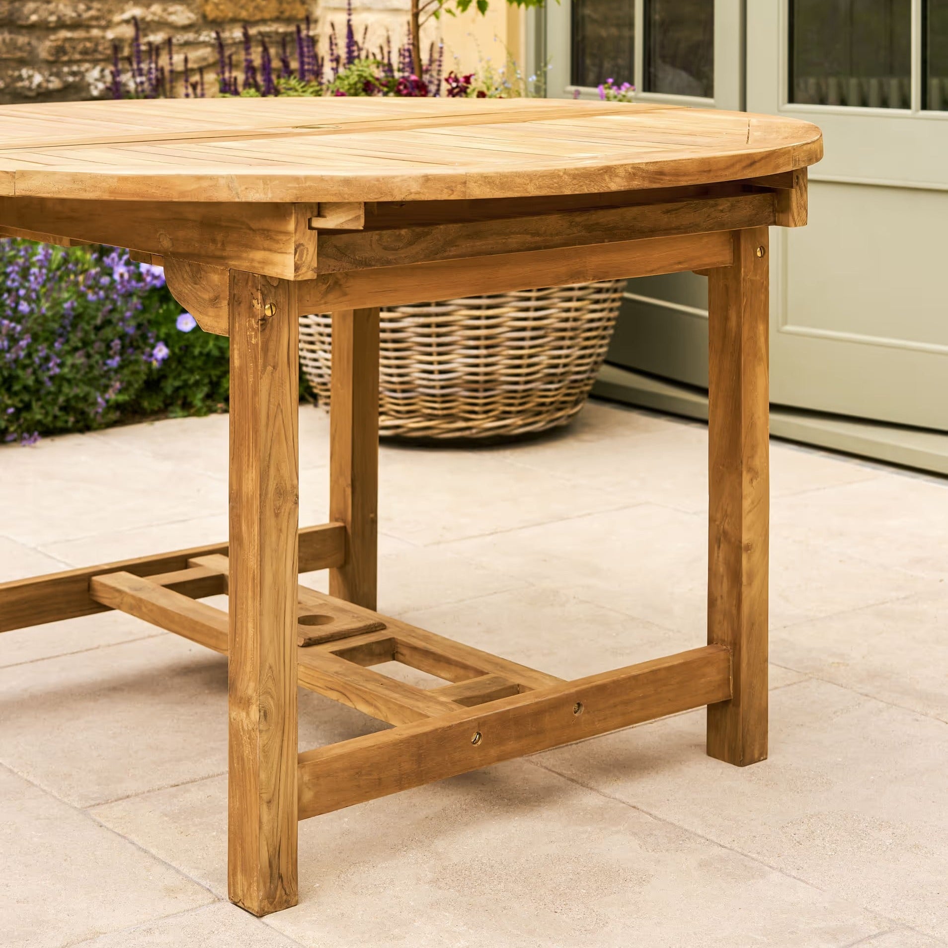 Avon Teak Oval Extending Dining Table