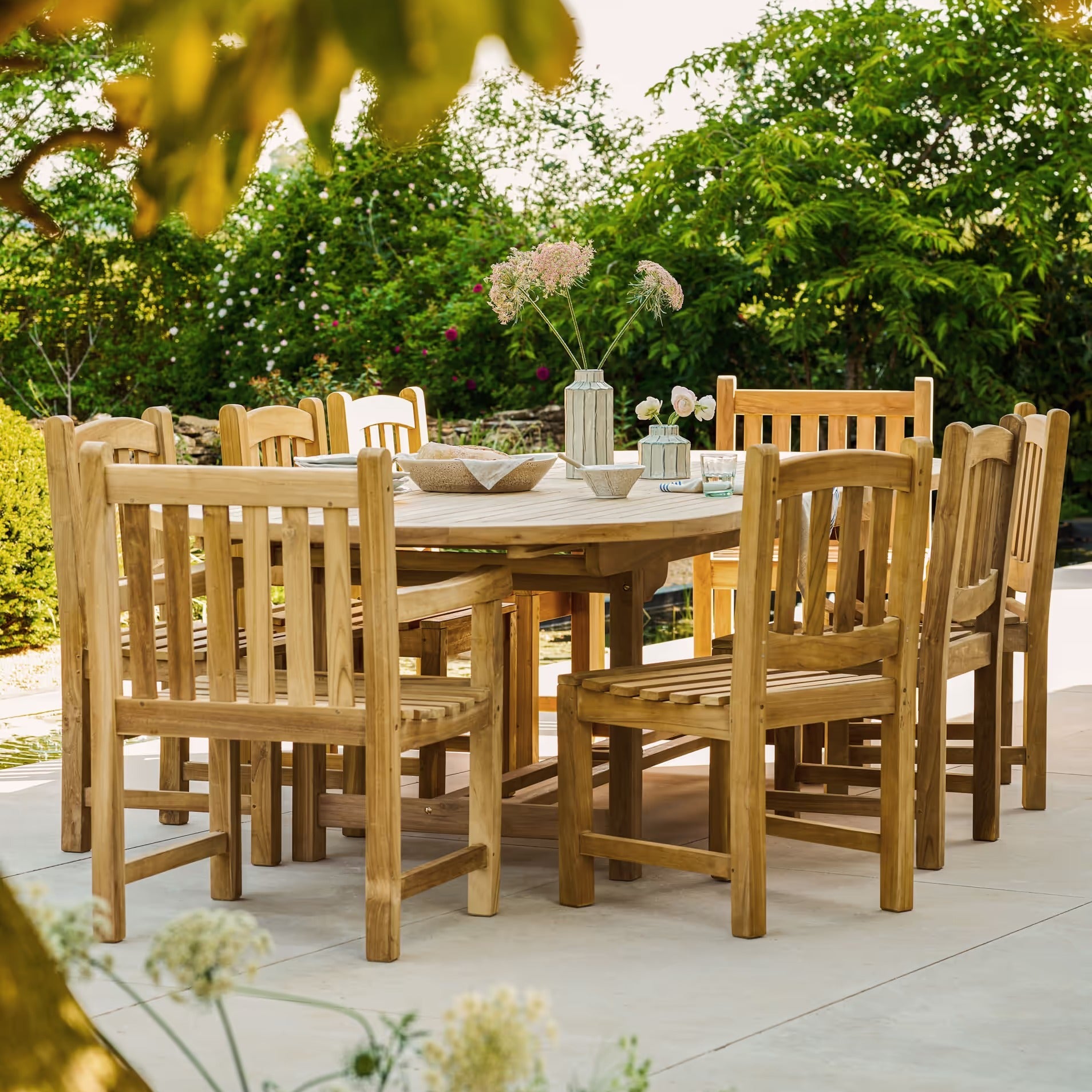 Avon Teak Oval Extending Dining Table