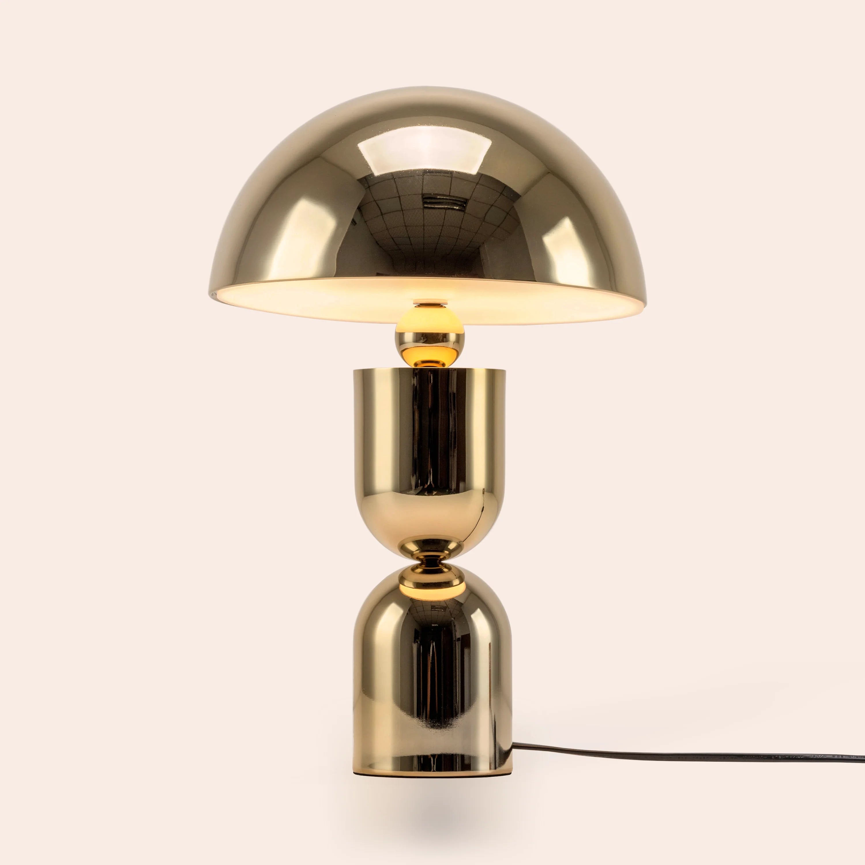 Brass dome mushroom table lamp