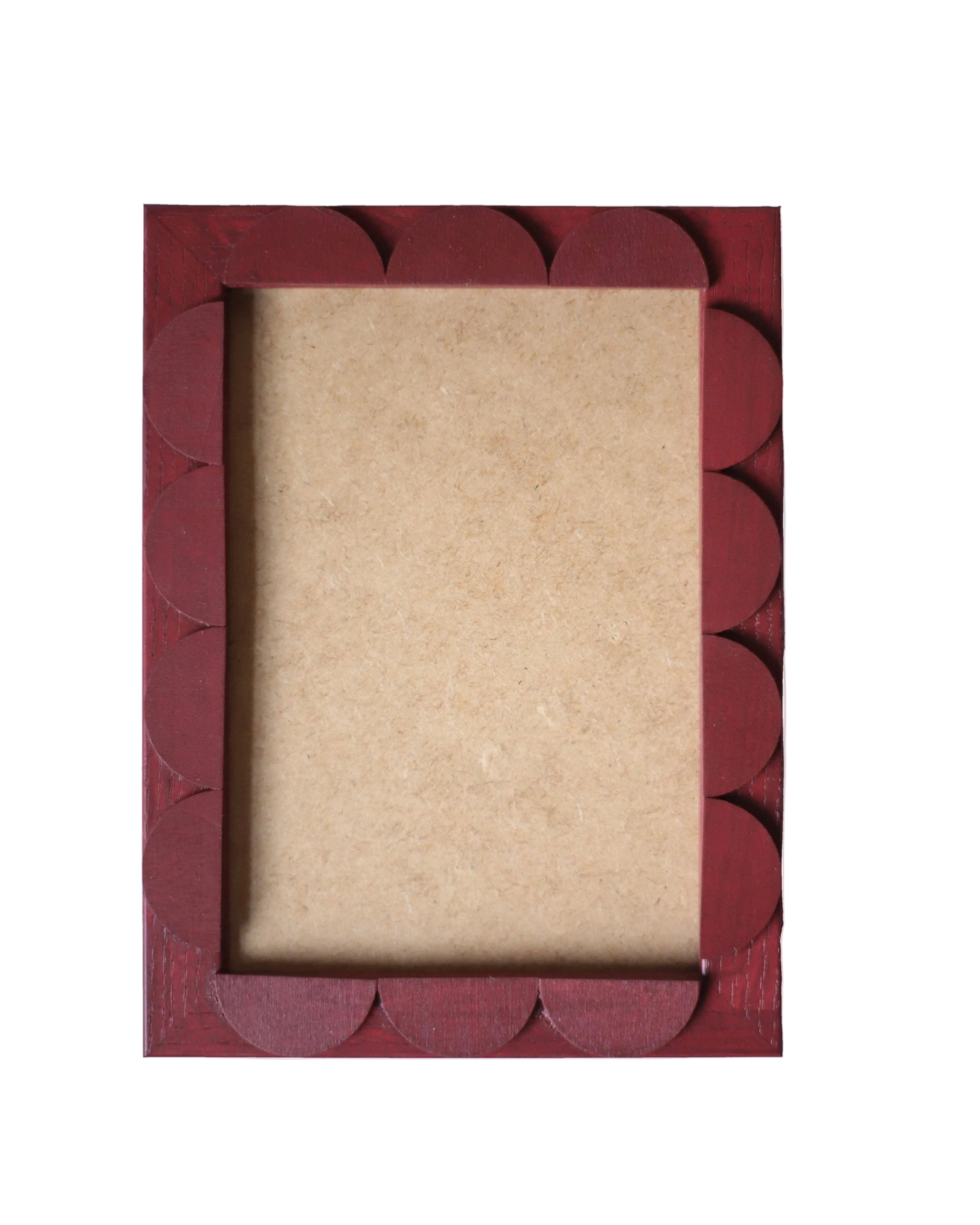 Brick Red Stained Scallop Frame