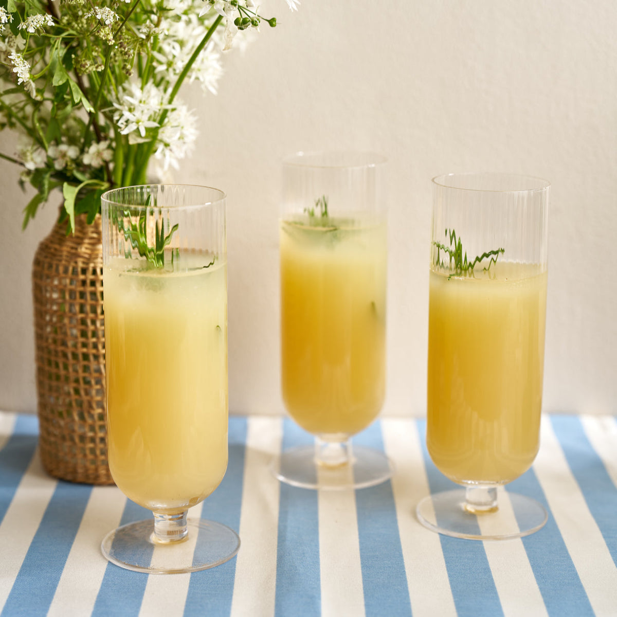 Tall Ribbed Footed Cocktail Glass (set of 4)
