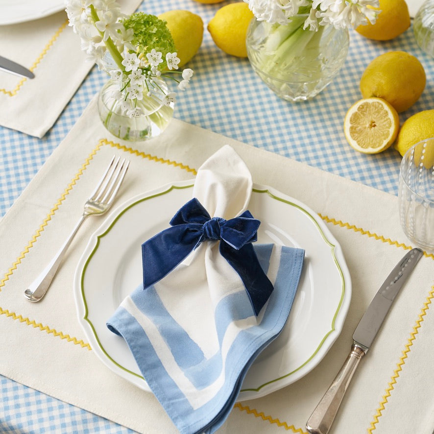 Blue and White Gingham Tablecloth