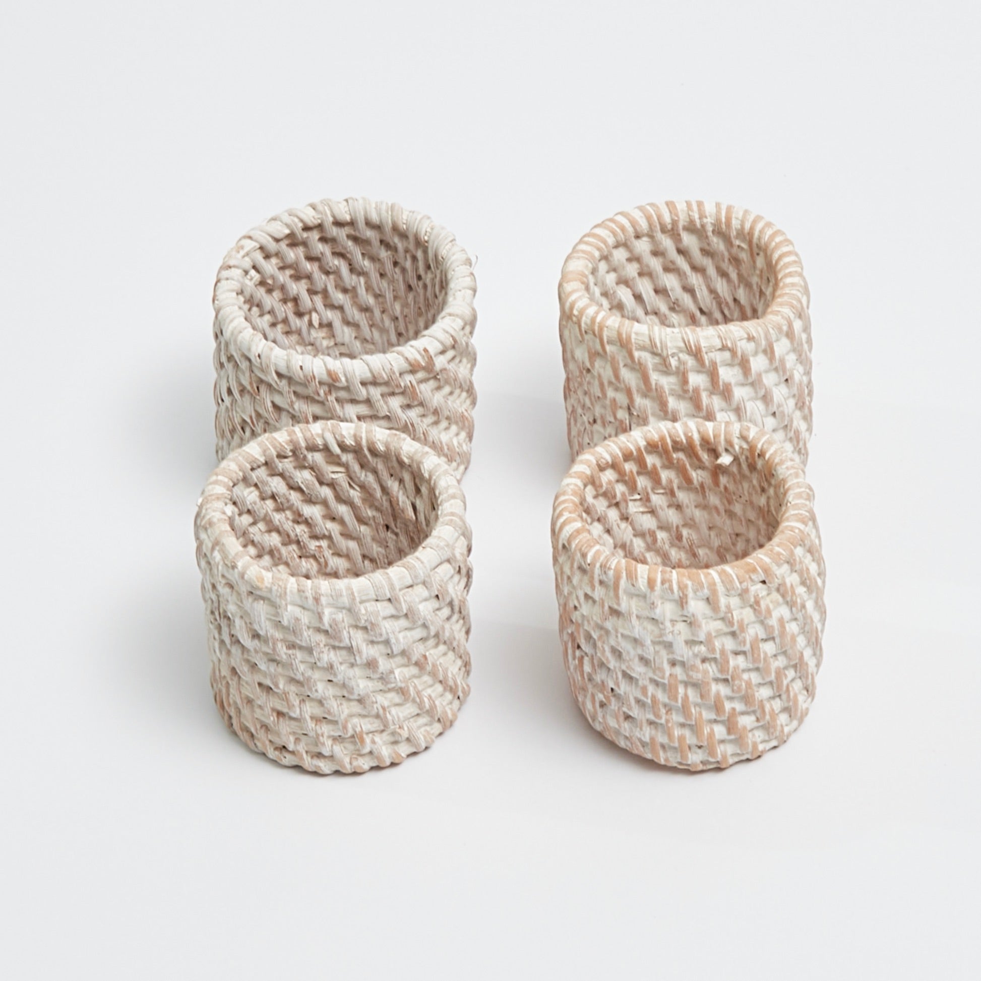 White Rattan Napkin Rings (set of 4)