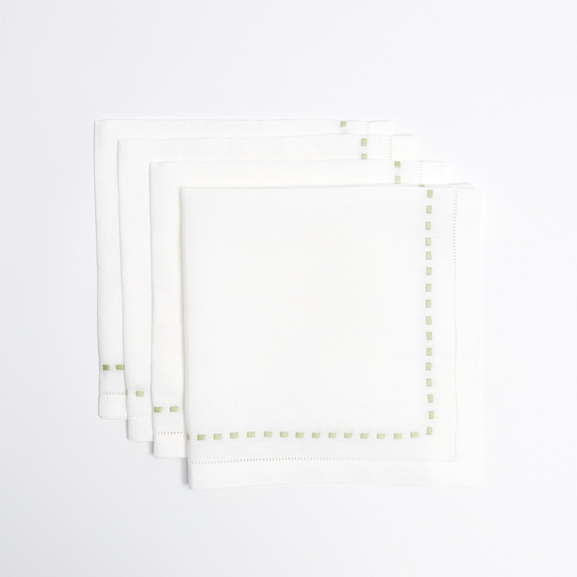 Green Dash Linen Napkins (Set of 4)