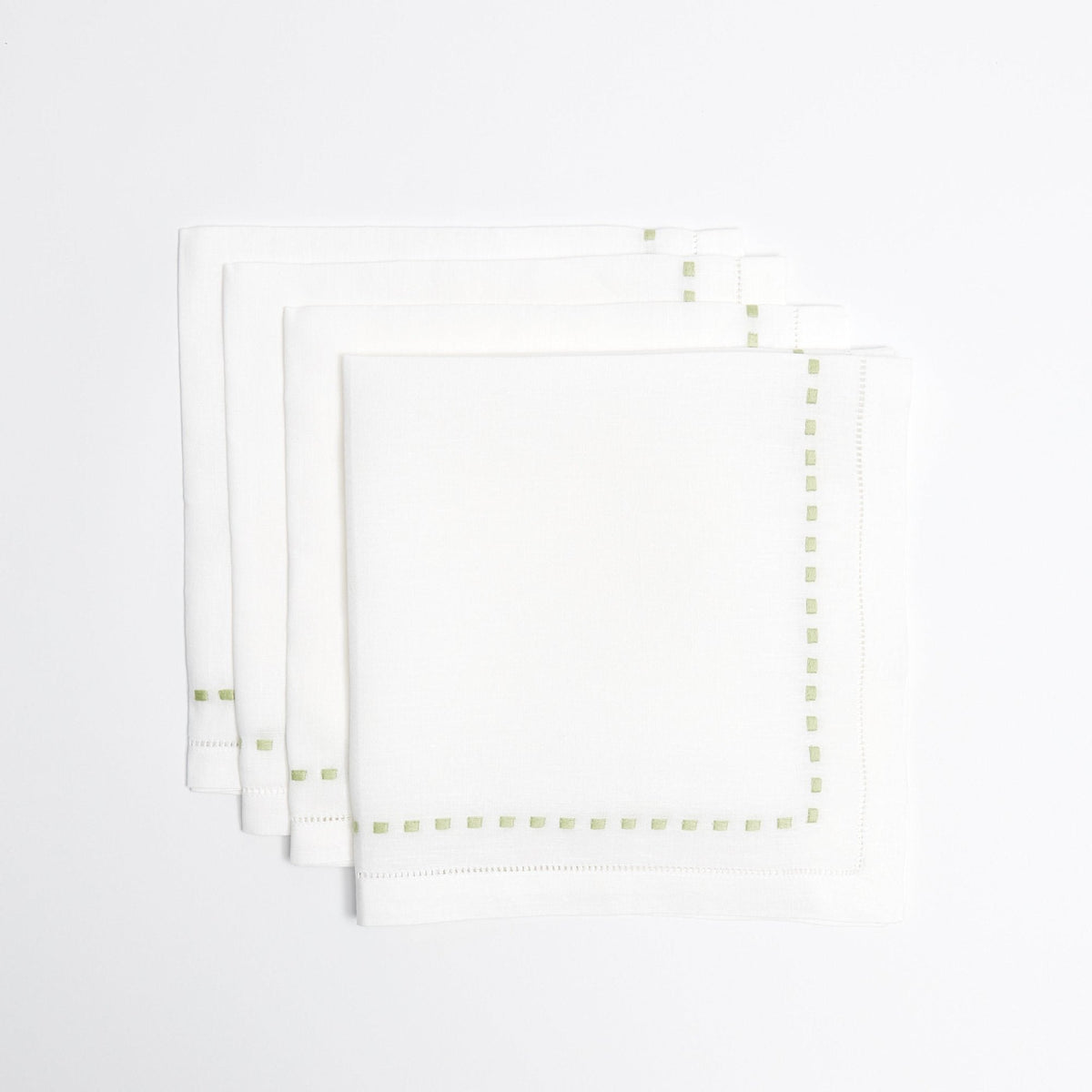 Green Dash Linen Napkins (Set of 4)