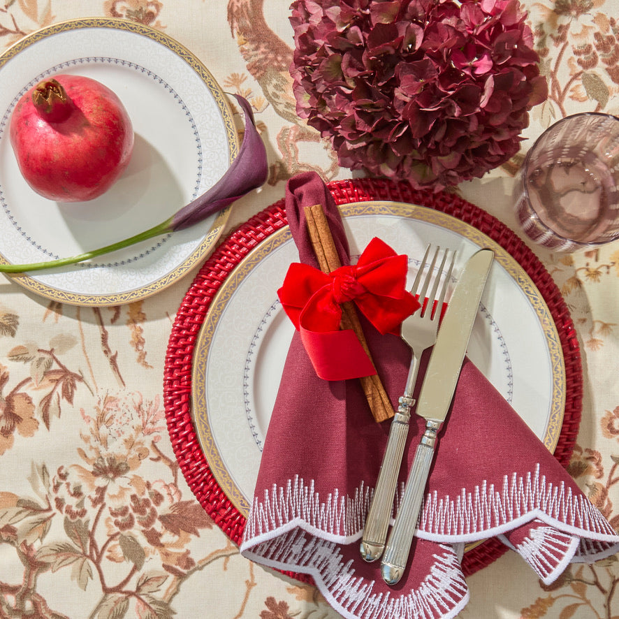 Maroon Harry Napkins (Set of 4)