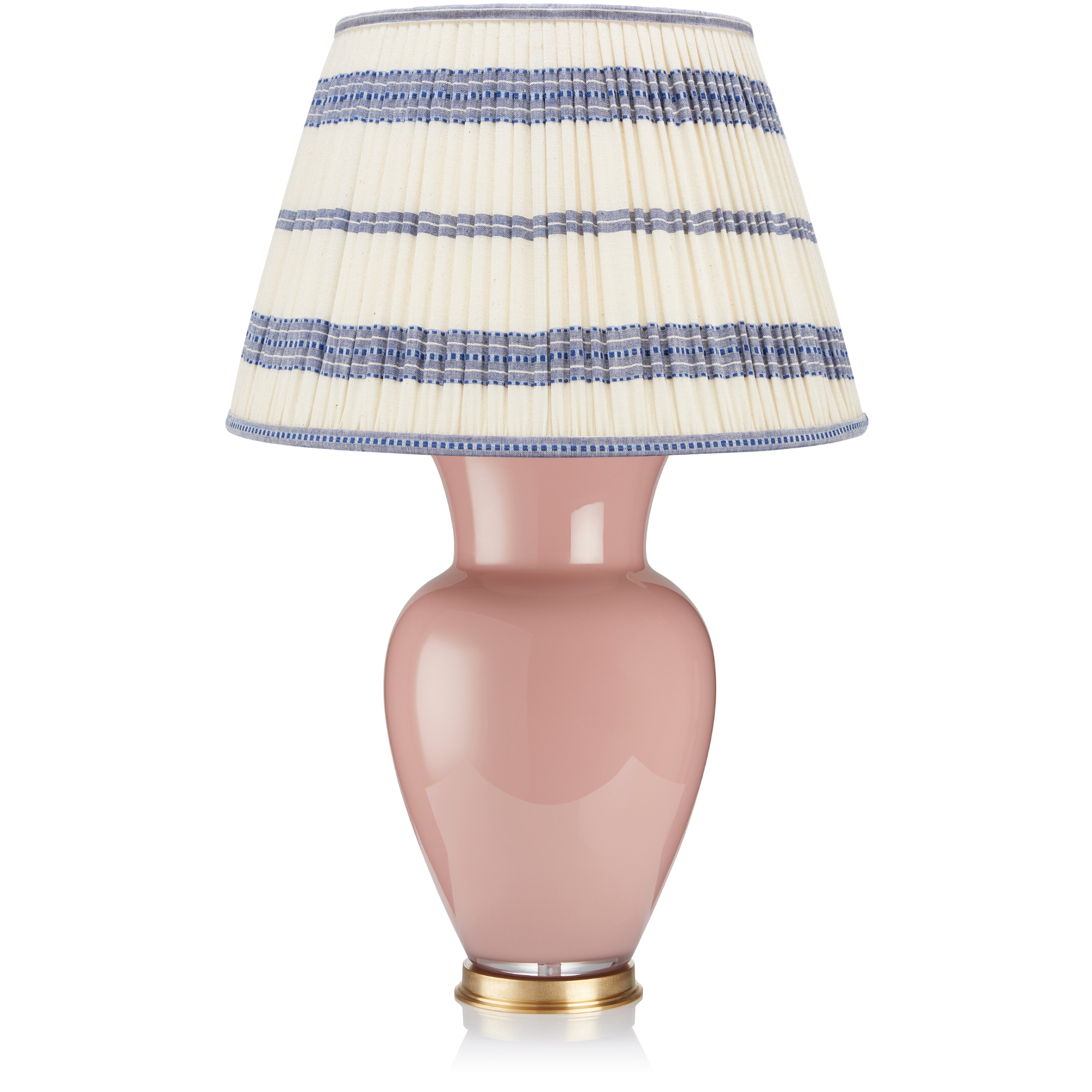 EMBROIDED BLUE STRIPED LAMPSHADE LAMPSHADE