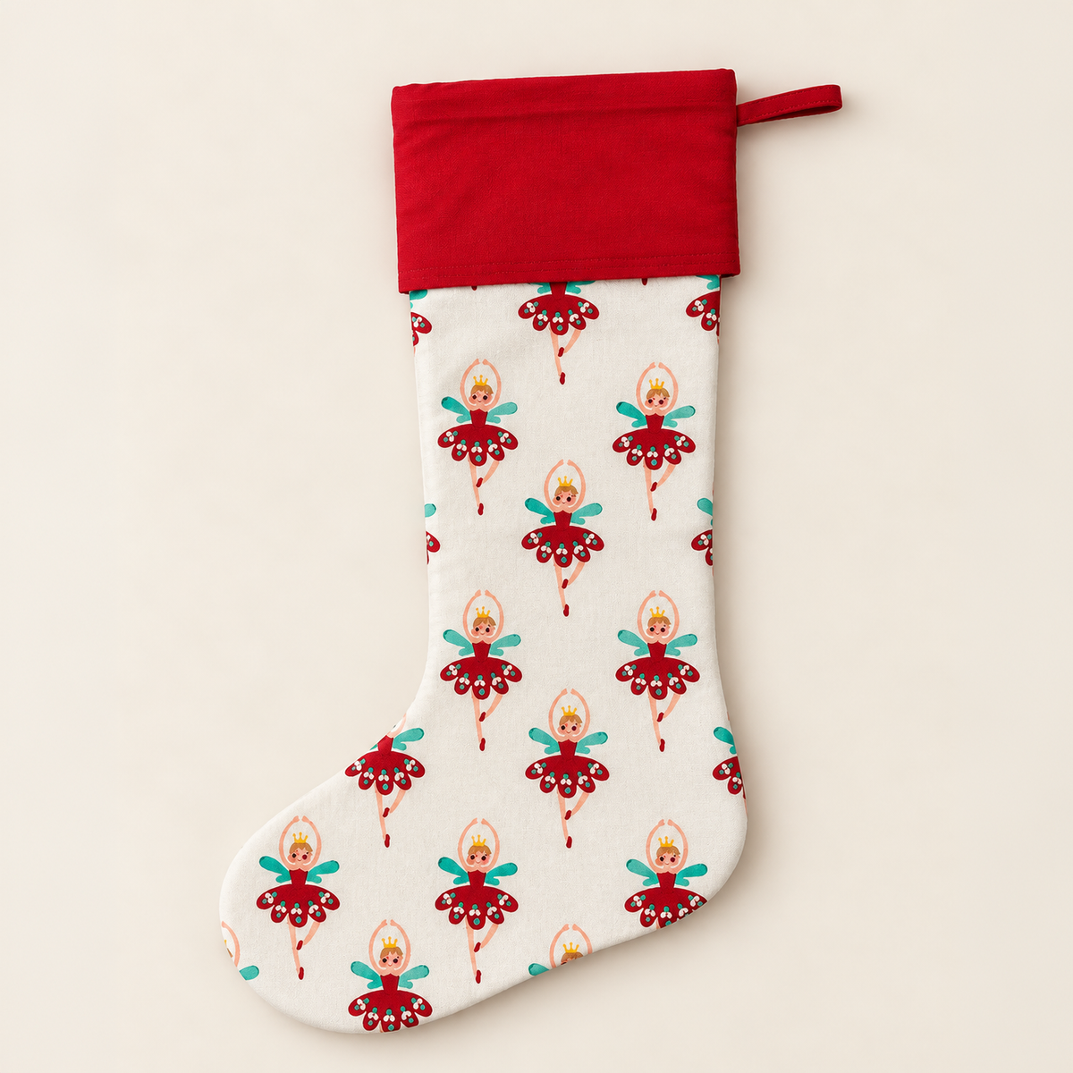 Christmas Fairy Stocking in Red