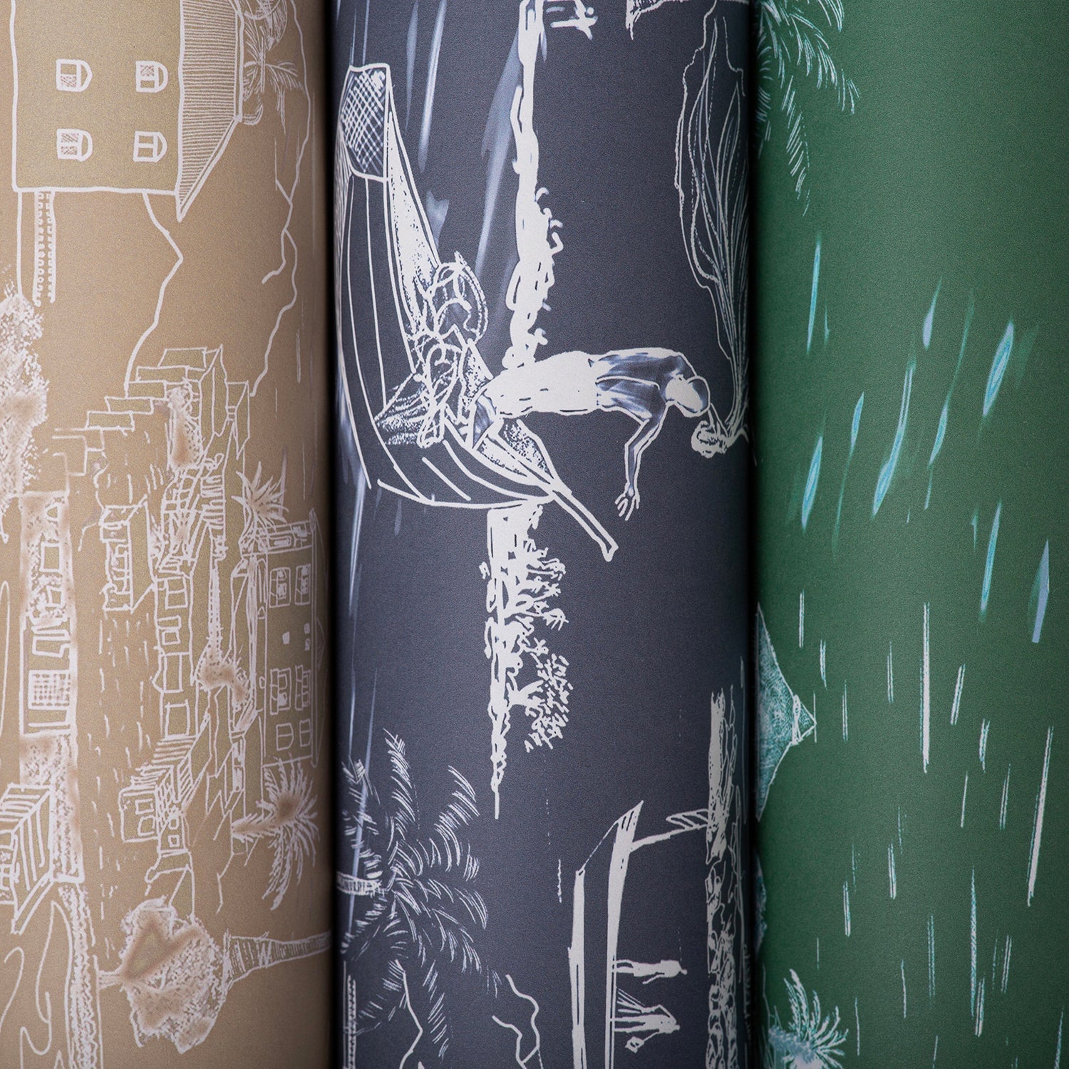 Banana Island | Palm Green Wallpaper Sample