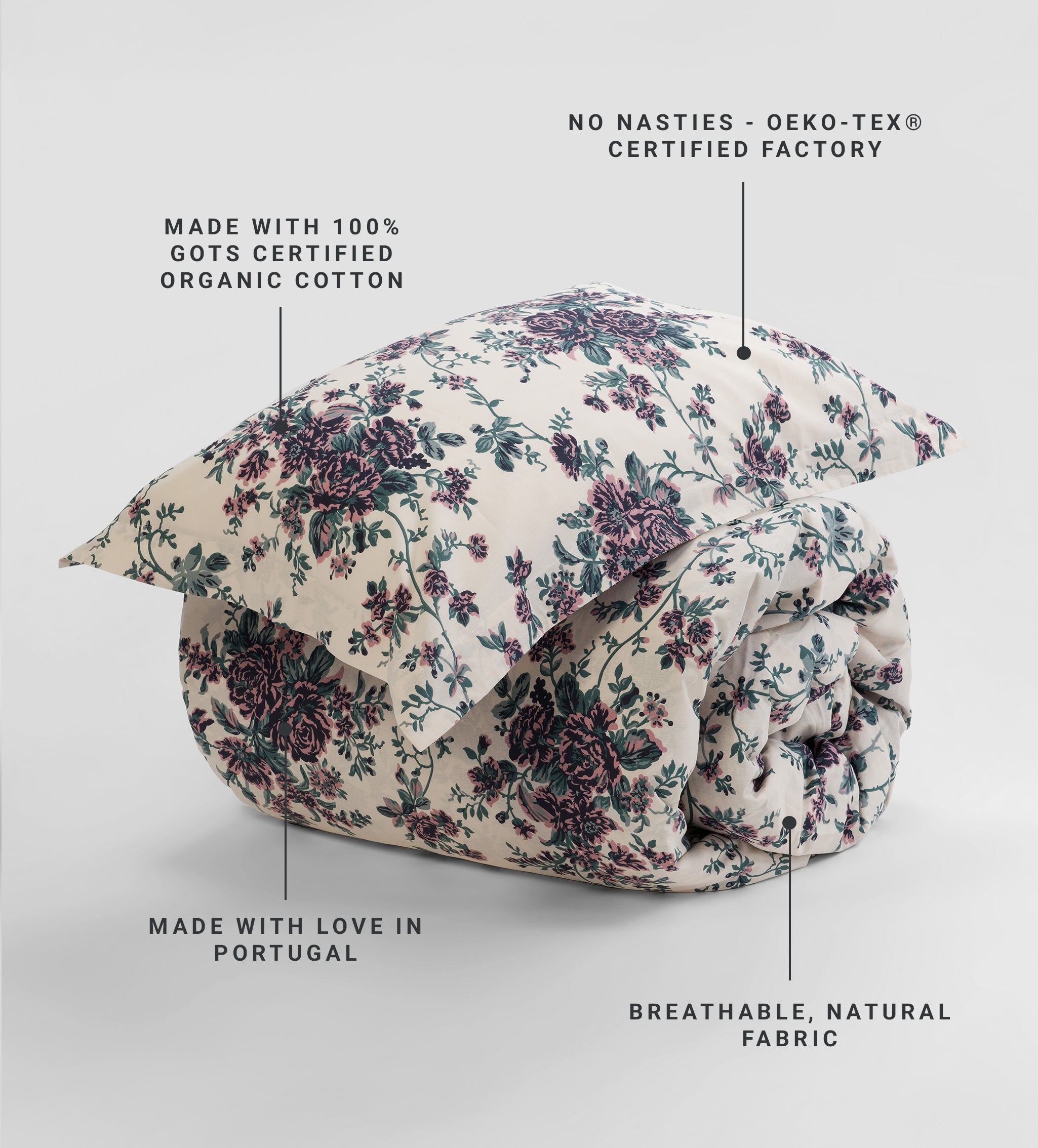 Beatrix 100% Organic Cotton Duvet Cover
