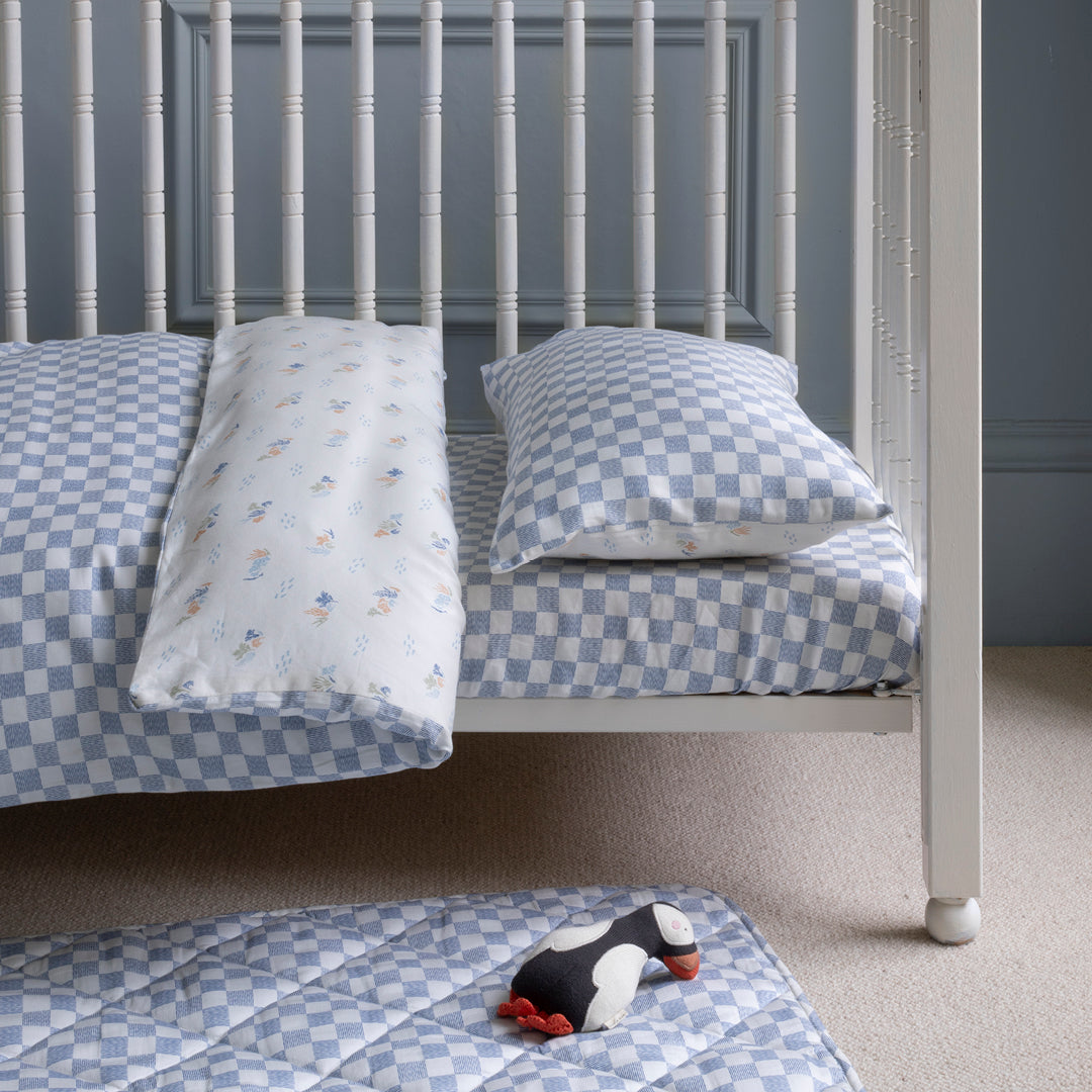 Organic Cotbed Fitted Sheet - Waves