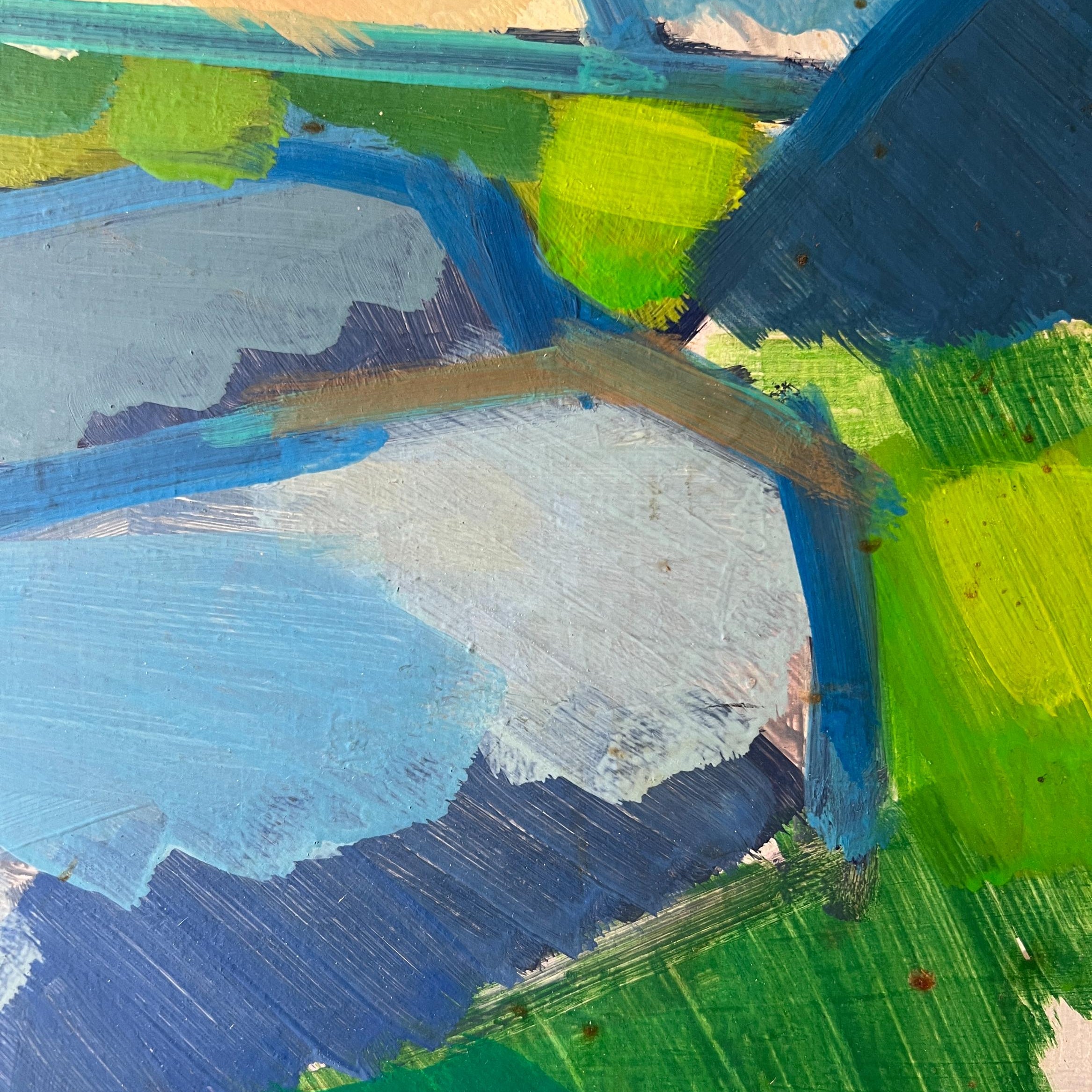 Blue Landscape Oil Painting