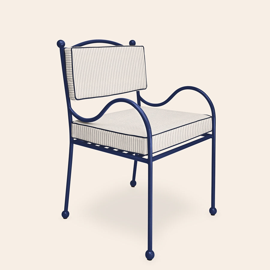 Panarea Armchair in Mare, Stone & Blue Upholstery