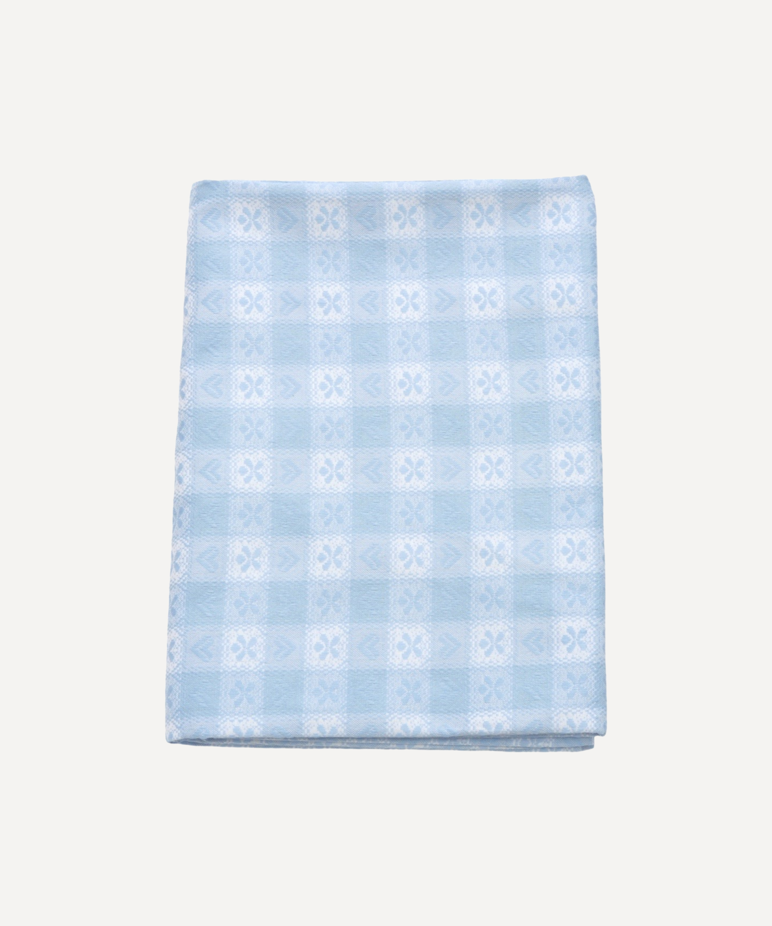Blue Alpine Chalet Cotton Gingham Tablecloth, Italian Cotton, 230 x 150cm