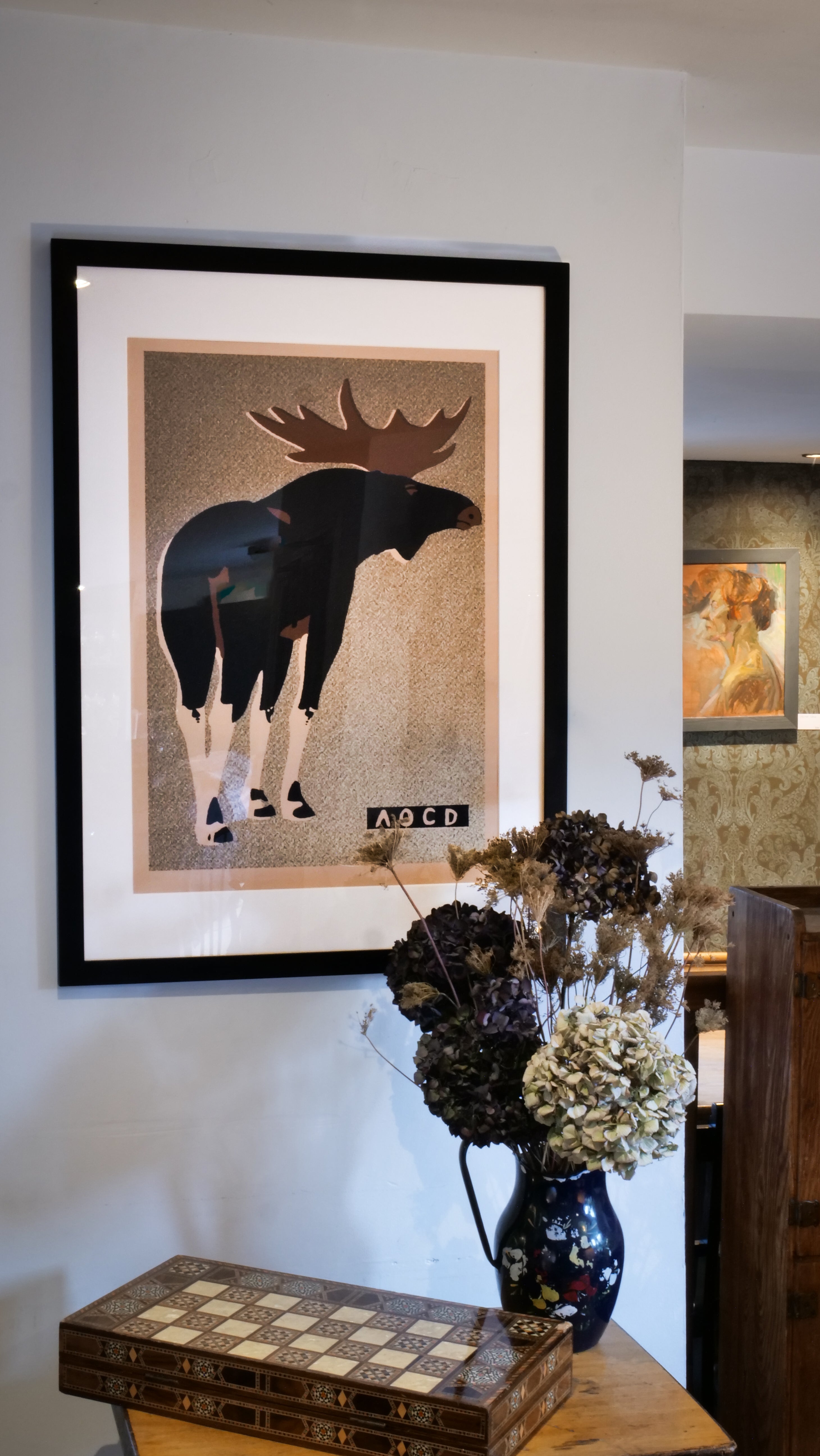 Moose Framed Matchbox Label Print