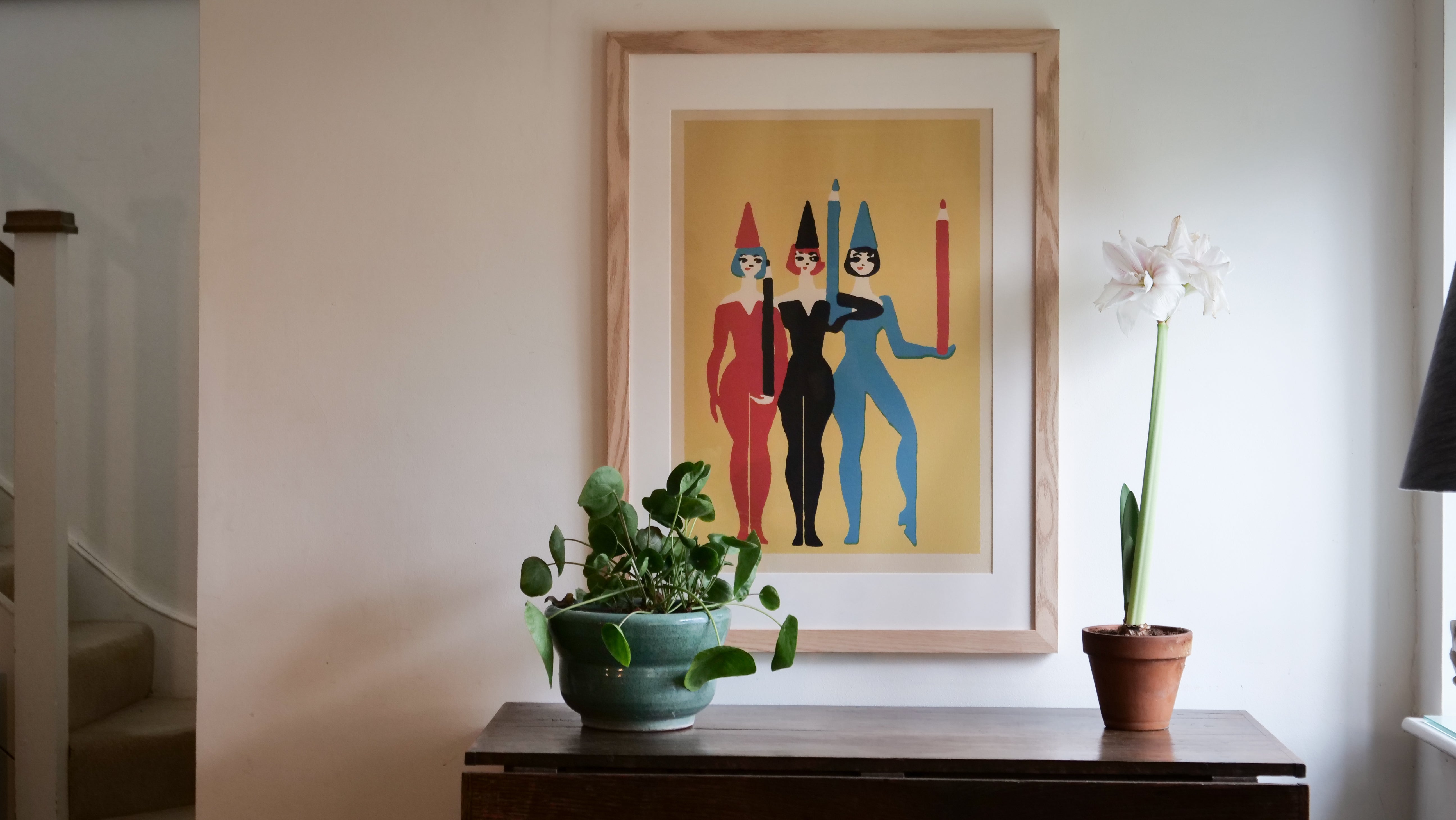 Pencils Framed Matchbox Label Print