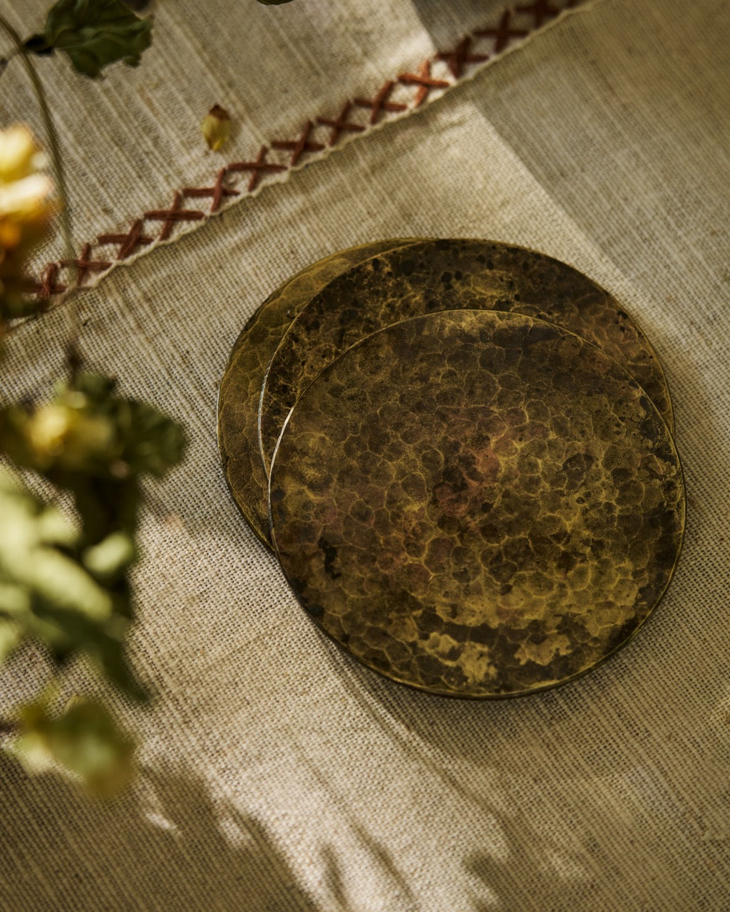 Irrawaddy Brass Coasters (pair)