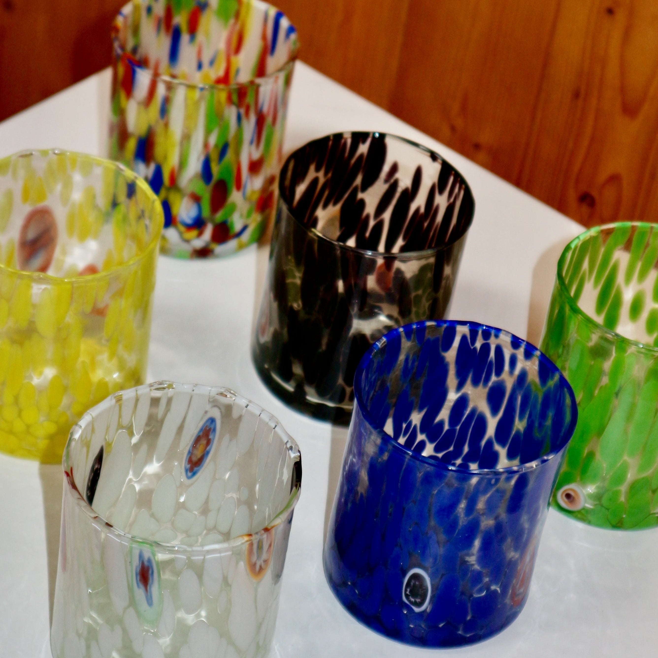 Brown Tortoiseshell Handblown Murano Glass Tumbler