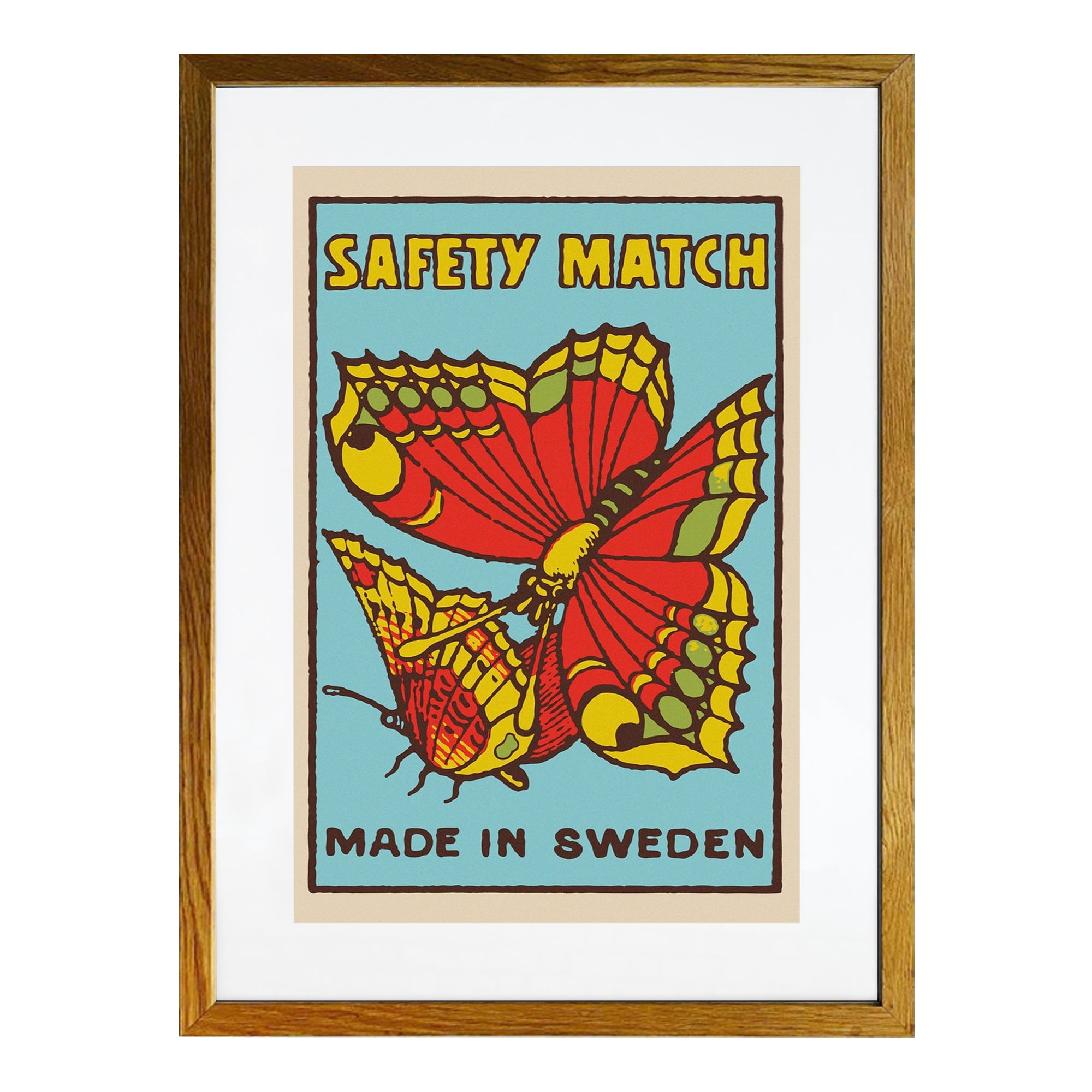 Butterfly Framed Matchbox Label Print