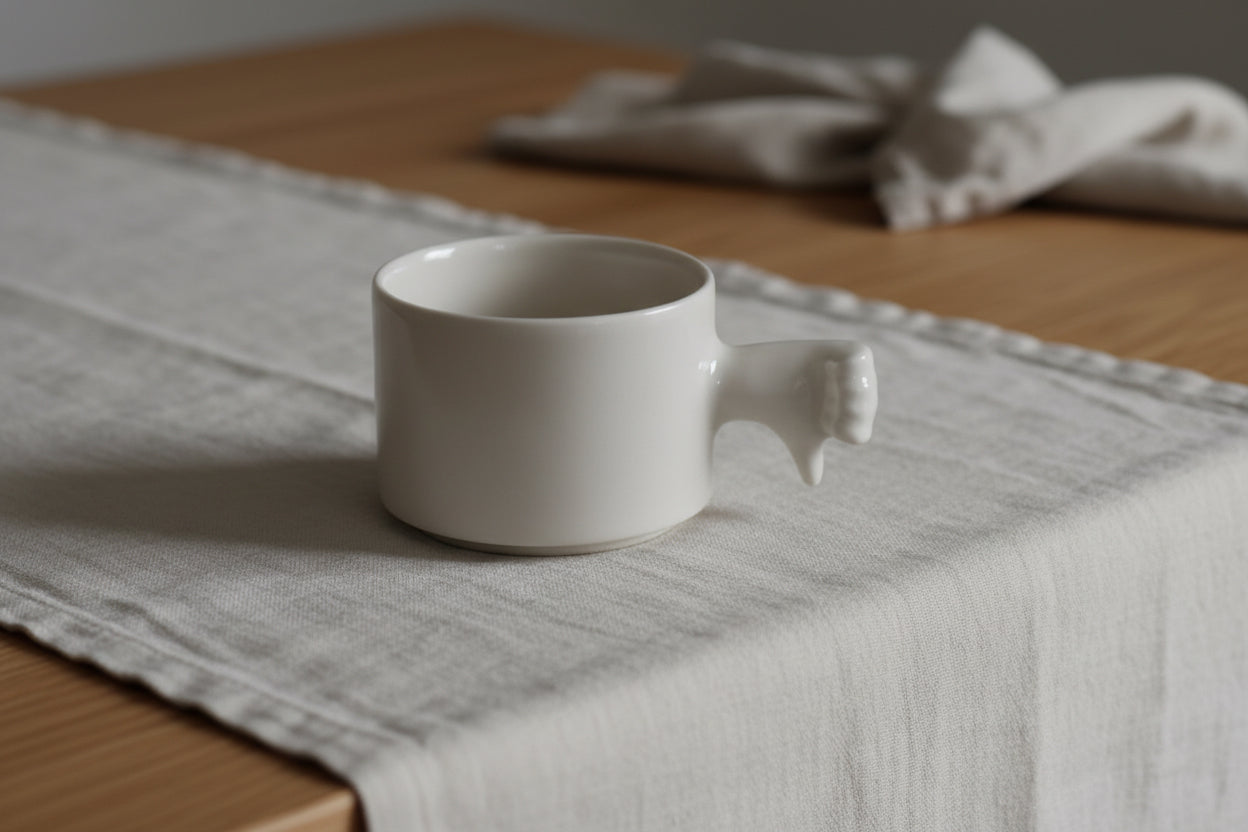 Gesture Ceramic Cup – Handmade Porcelain Coffee Cup(Thumb down)