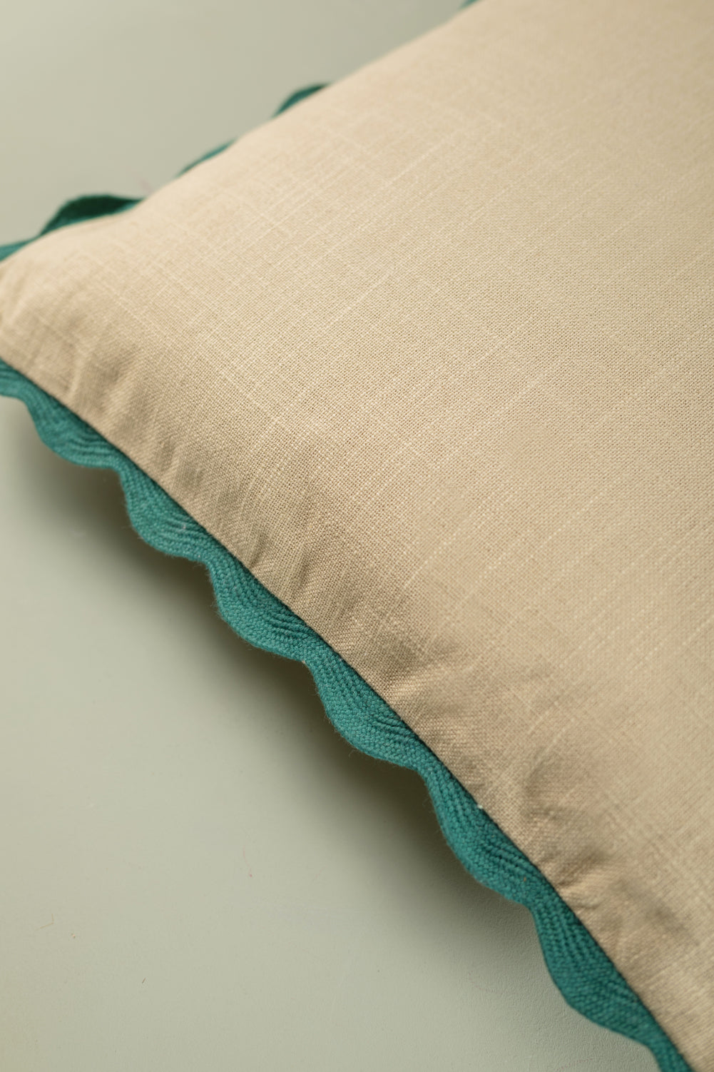Ecru Block Colour Cotton Cushion Cover