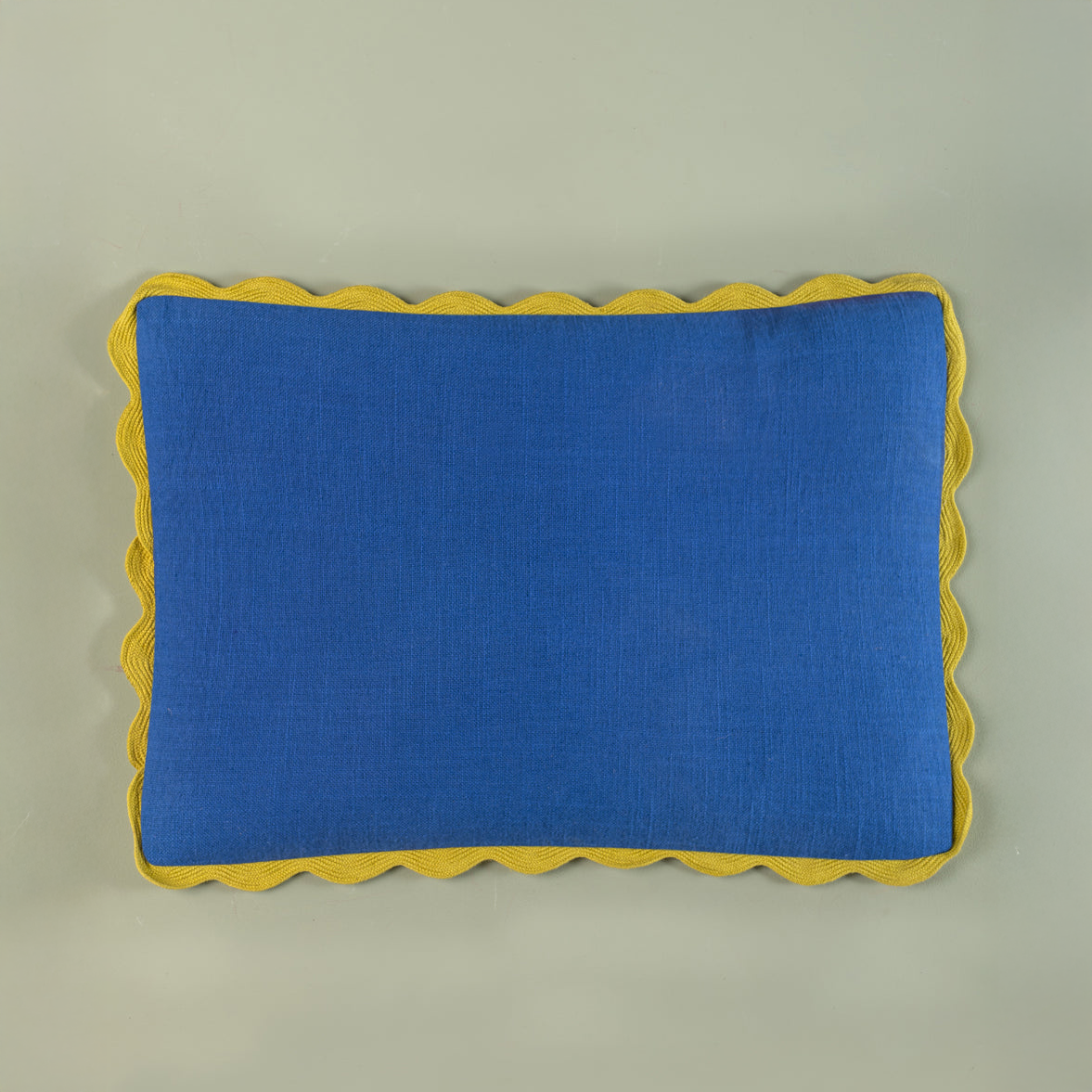 Cobalt Rectangular Block Colour Cotton Cushion Cover