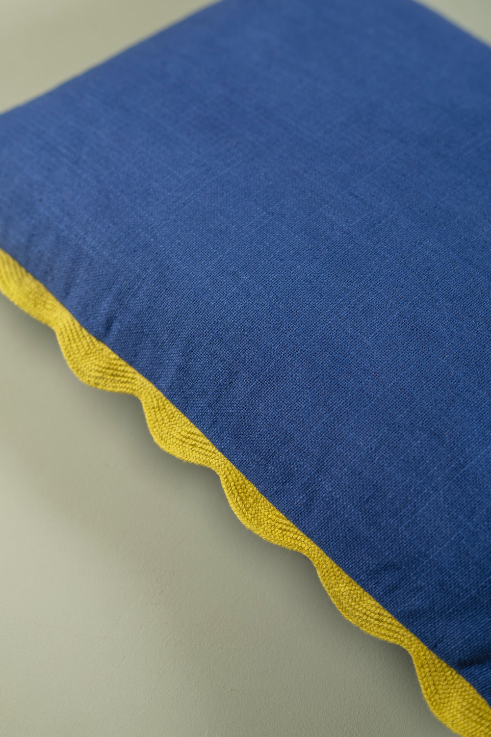 Cobalt Rectangular Block Colour Cotton Cushion Cover