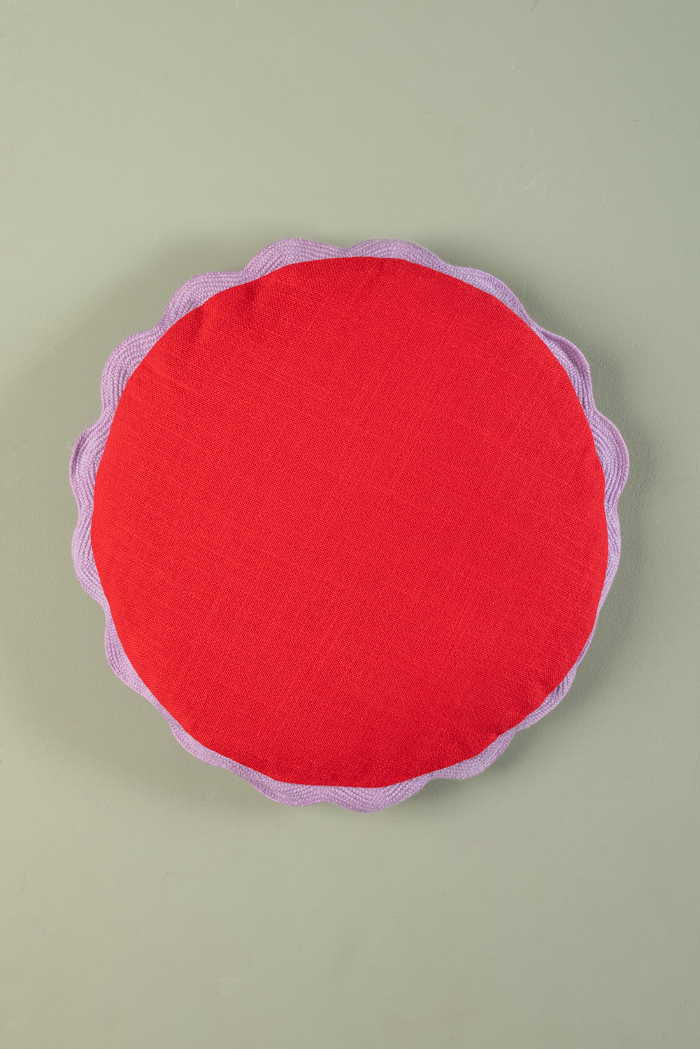 Scarlett Round Block Colour Cotton Cushion Cover