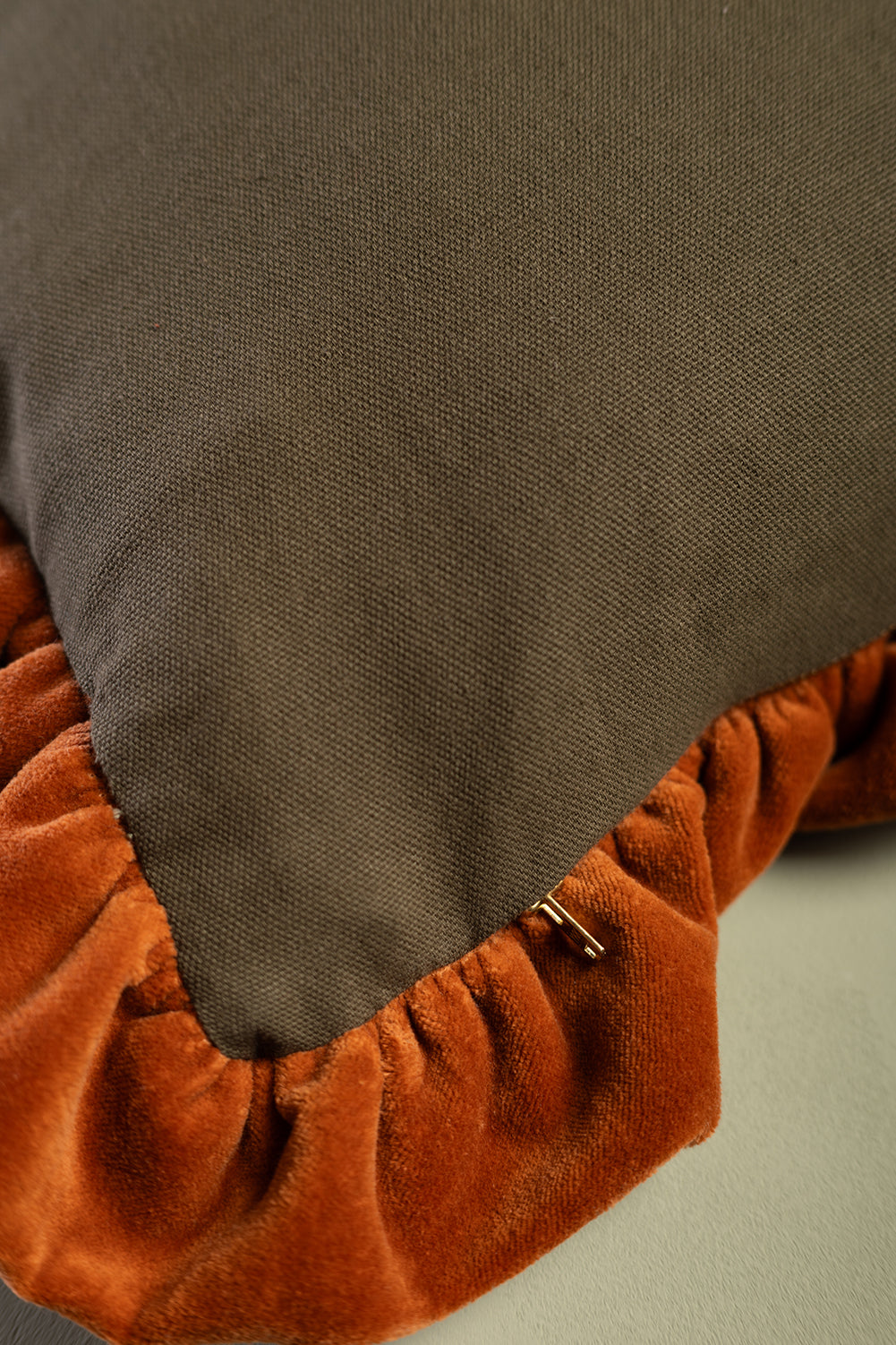 Rust & Sage Harlequin Block Print Cushion Cover