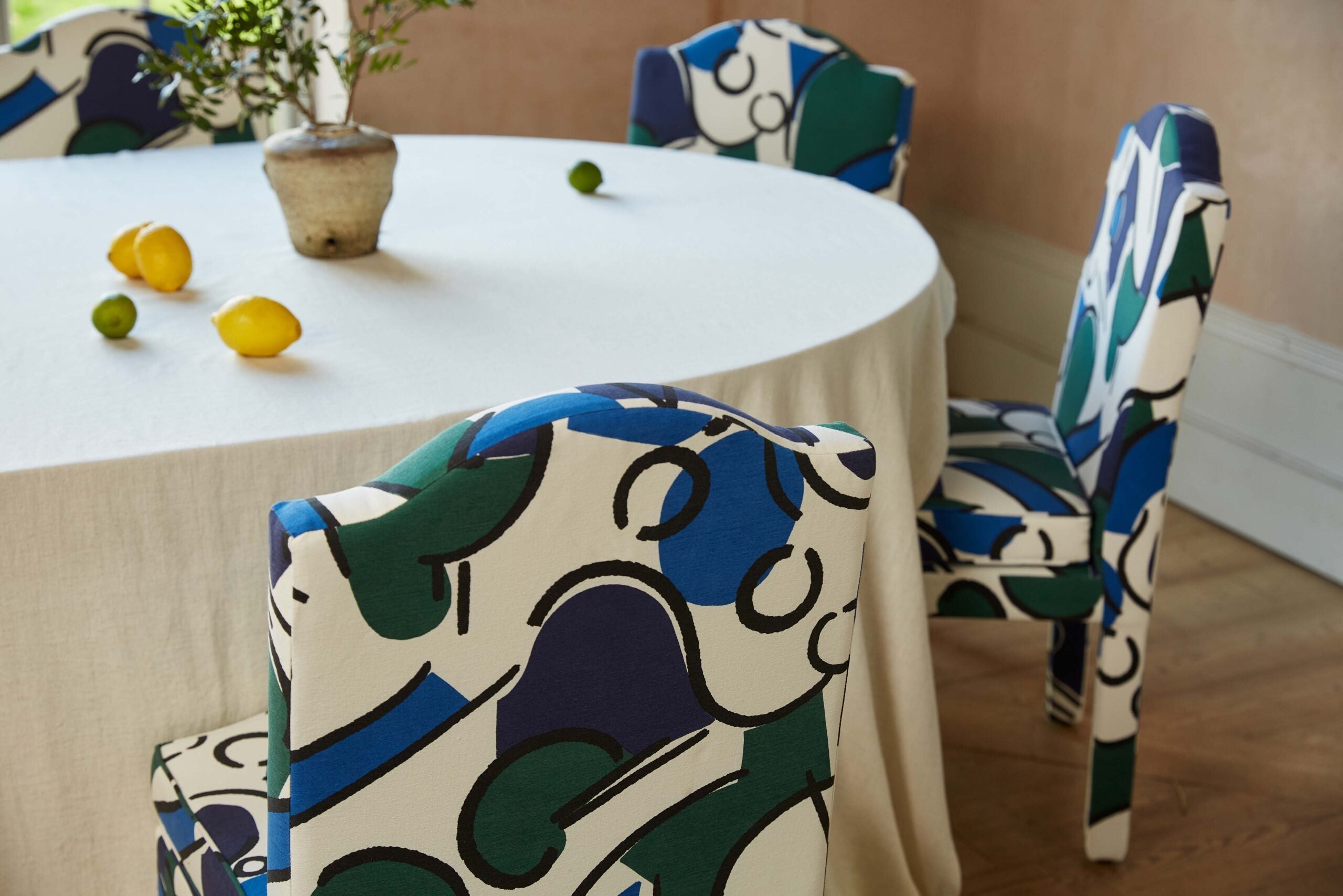 Pair of Leo Dining Chairs, Seaweed